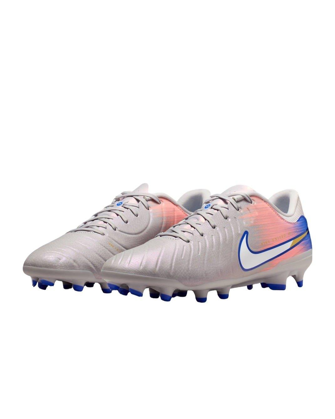 Nike United Tiempo Legend 10 Academy "Vast Grey/Racer Blue" Men's Soccer Cleat - GREY/BLUE Thumbnail View 4