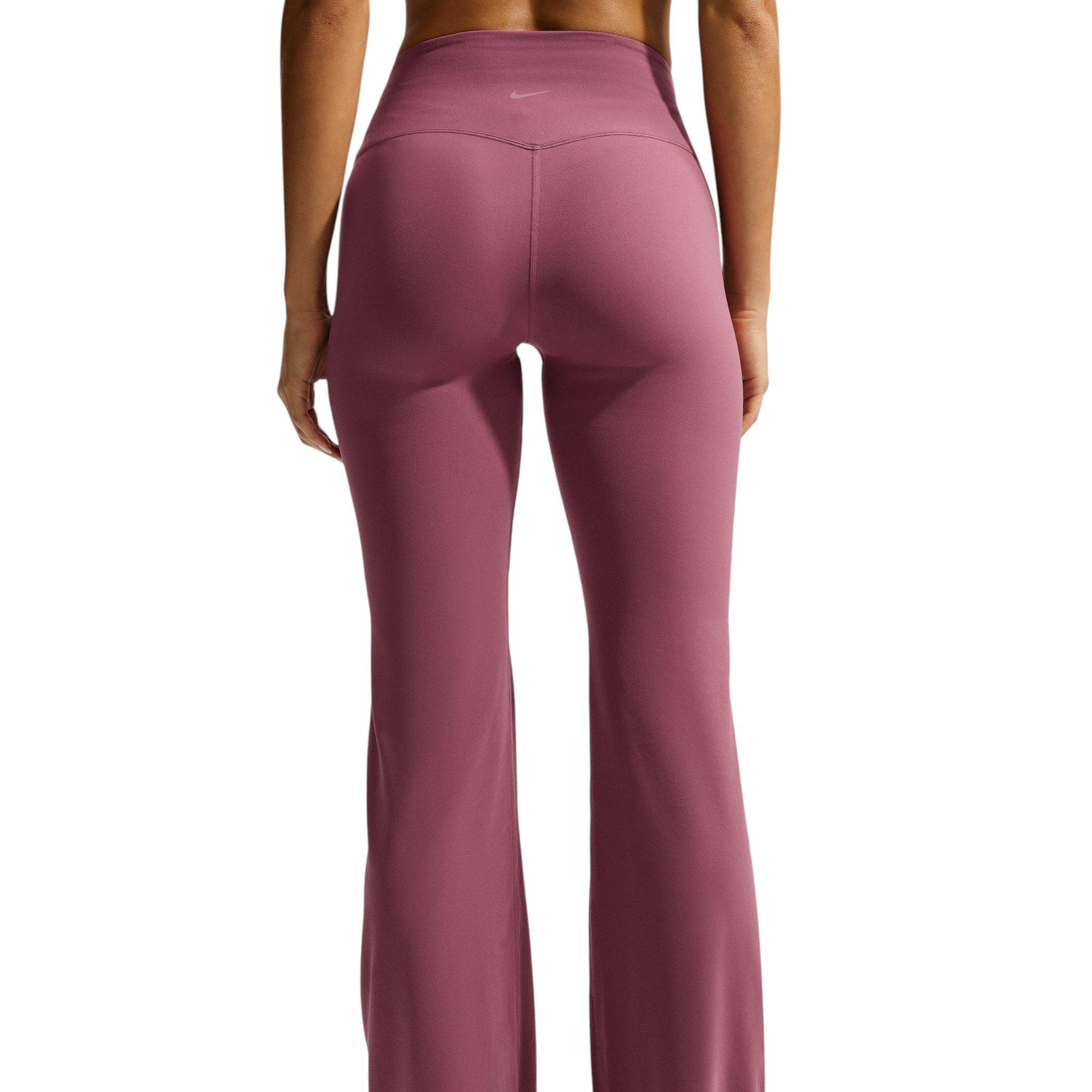 Nike Women's Zenvy High-Waisted Flared Leggings with No Front Seam - Pink Smoke - PINK SMOKE