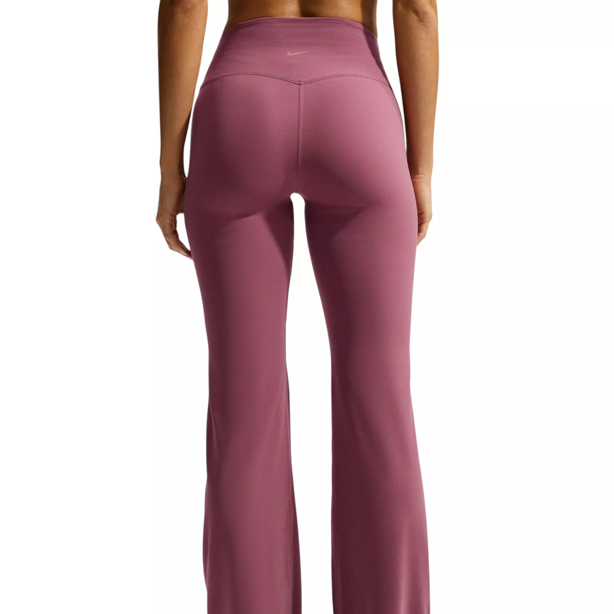 Nike Women's Zenvy High-Waisted Flared Leggings with No Front Seam - Pink Smoke - PINK SMOKE