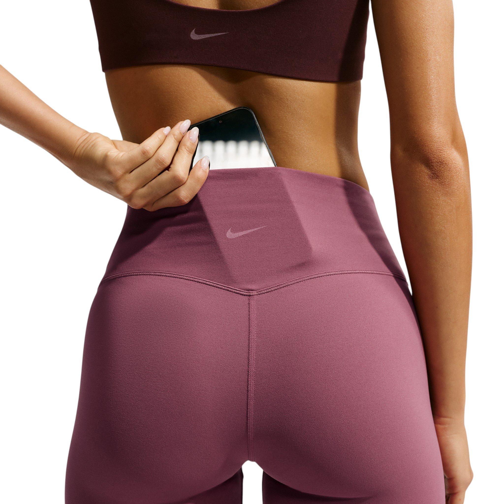 Nike Women's Zenvy High-Waisted Flared Leggings with No Front Seam - Pink Smoke - PINK SMOKE