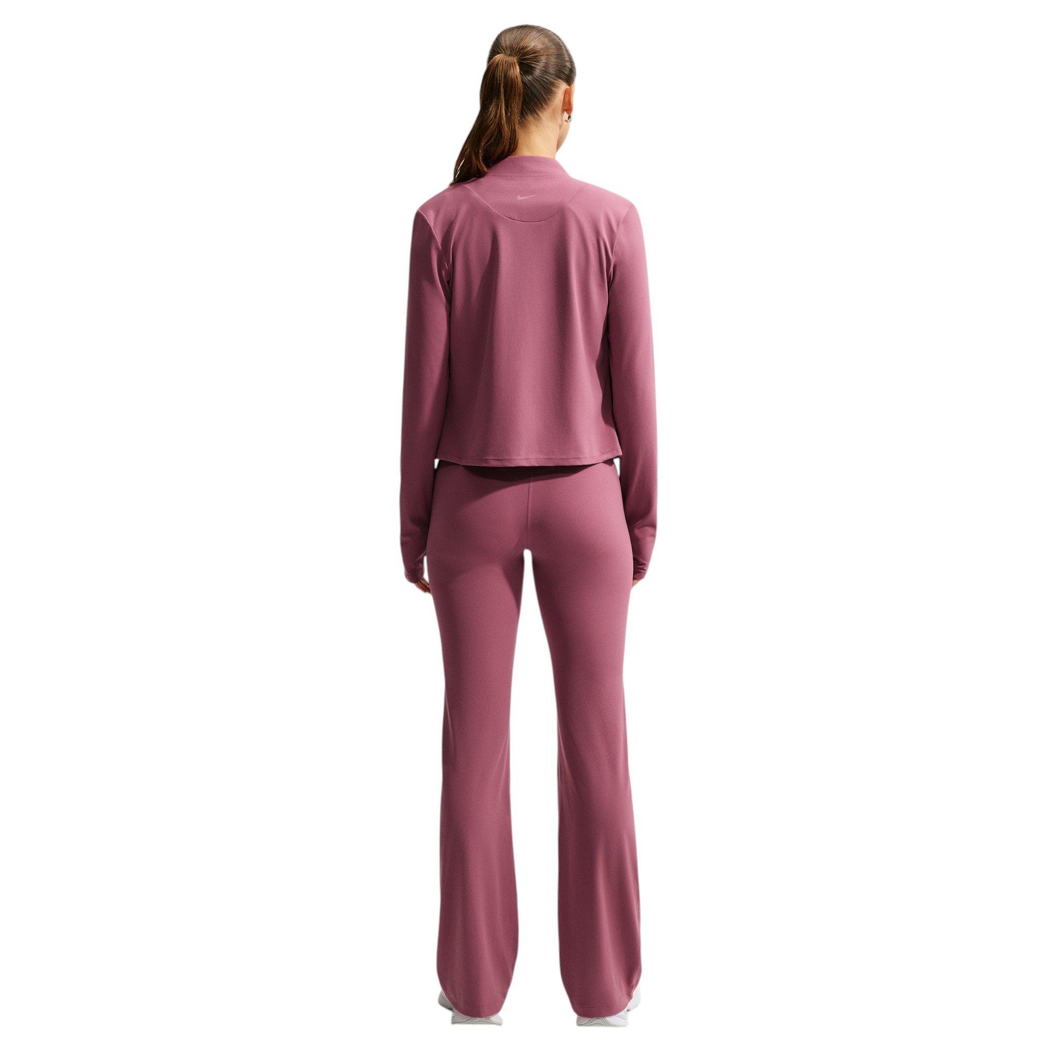 Nike Women's Zenvy High-Waisted Flared Leggings with No Front Seam - Pink Smoke - PINK SMOKE