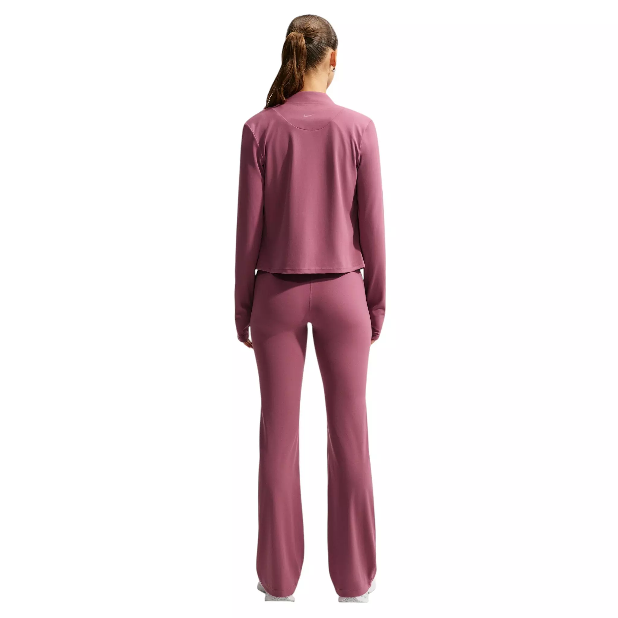 Nike Women's Zenvy High-Waisted Flared Leggings with No Front Seam - Pink Smoke - PINK SMOKE