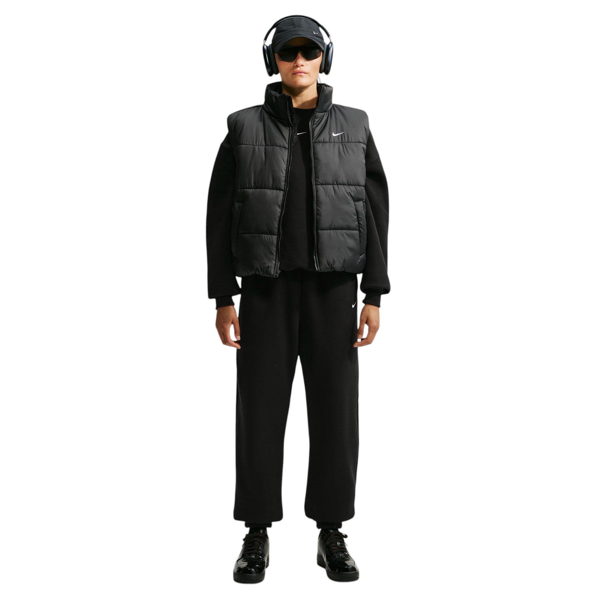 Nike Women's Studio Fleece Medium Weight HR Oversized Cuffed Pants - Black - BLACK Thumbnail View 5