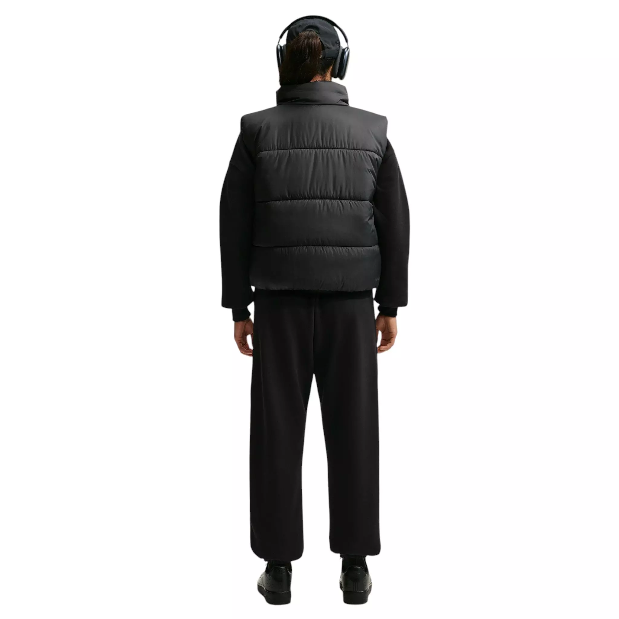 Nike Women's Studio Fleece Medium Weight HR Oversized Cuffed Pants - Black - BLACK