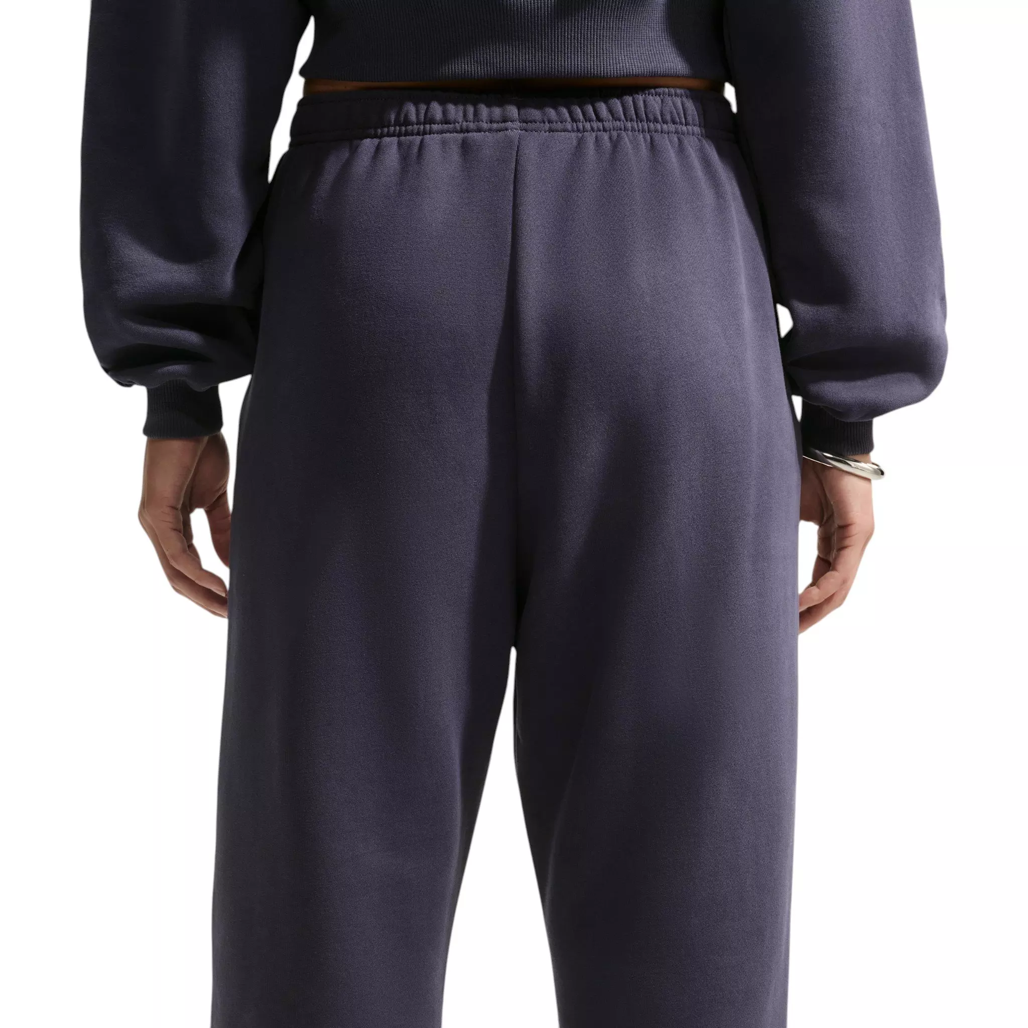 Nike Women's Studio Fleece Medium Weight HR Oversized Cuffed Trousers - Grey - GREY