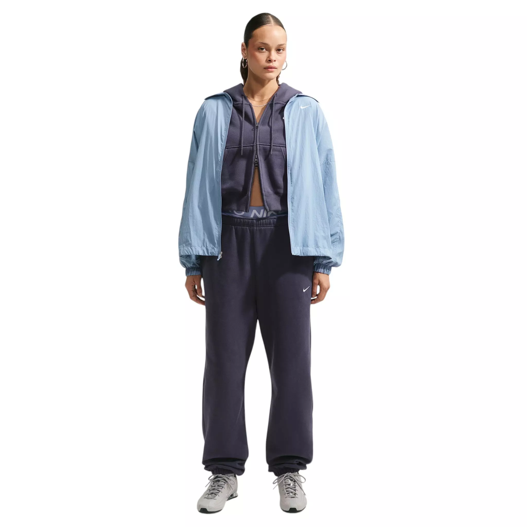 Nike Women's Studio Fleece Medium Weight HR Oversized Cuffed Trousers - Grey - GREY