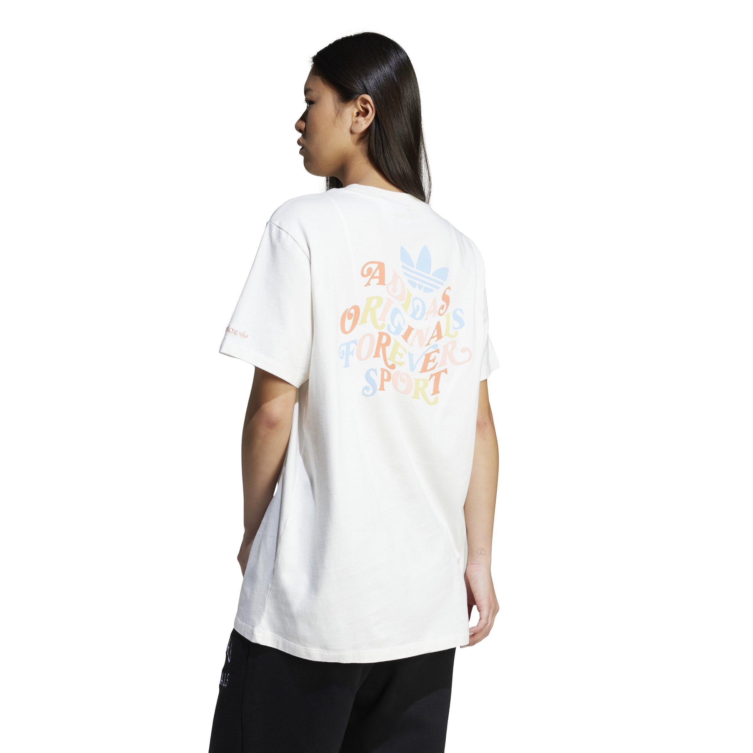 adidas Originals Women's Trefoil Series Forever Originals Loose T-Shirt -White - WHITE Thumbnail View 2