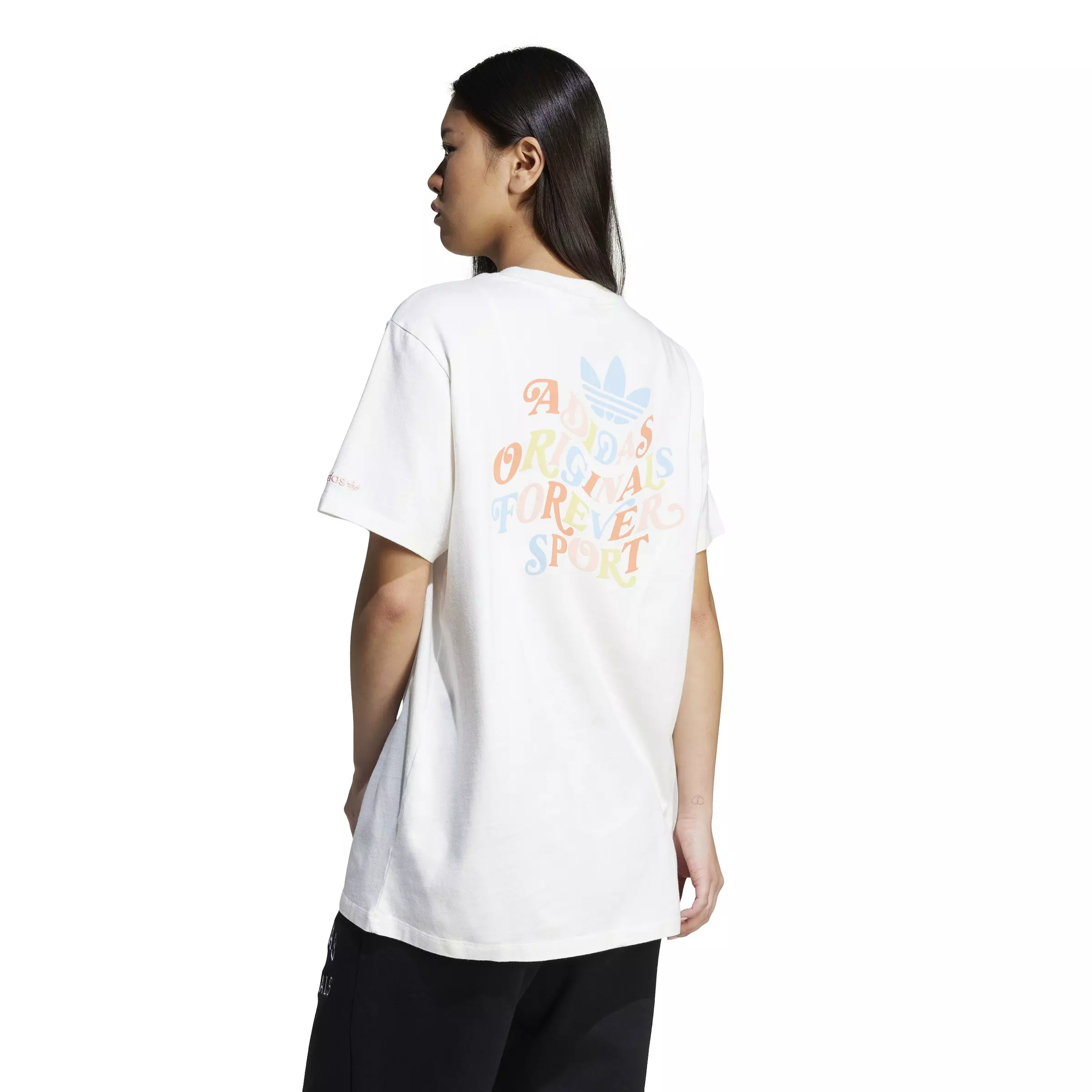 adidas Originals Women's Trefoil Series Forever Originals Loose T-Shirt -White - WHITE