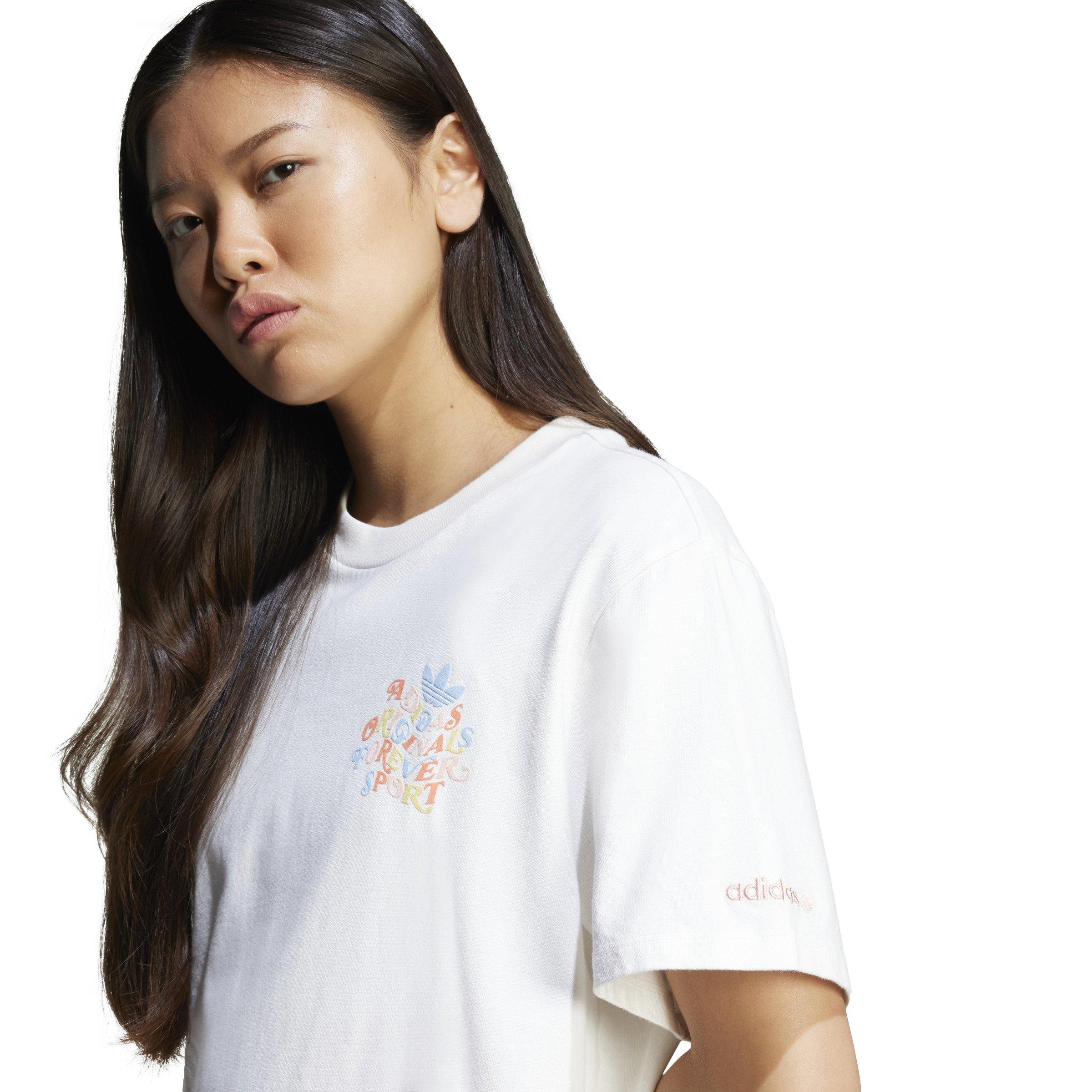 adidas Originals Women's Trefoil Series Forever Originals Loose T-Shirt -White - WHITE Thumbnail View 3