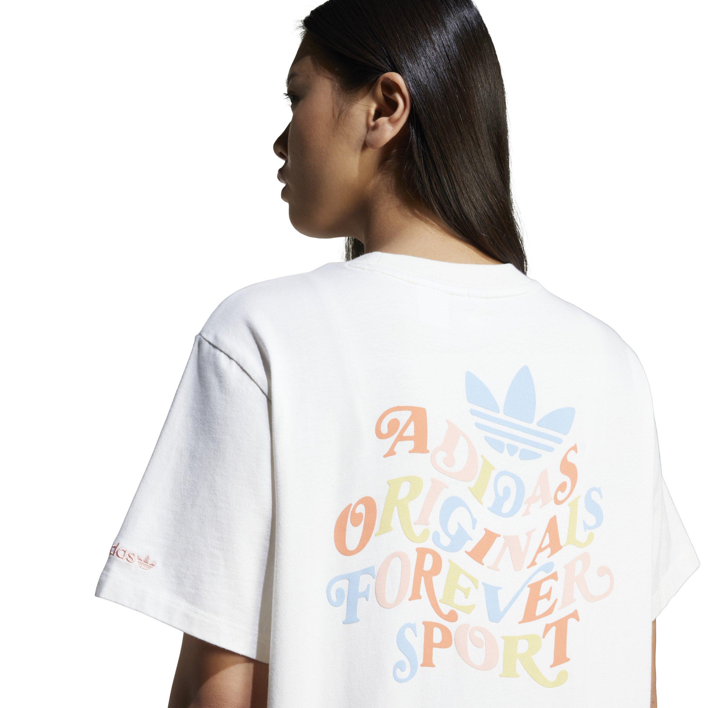 adidas Originals Women's Trefoil Series Forever Originals Loose T-Shirt -White - WHITE Thumbnail View 4
