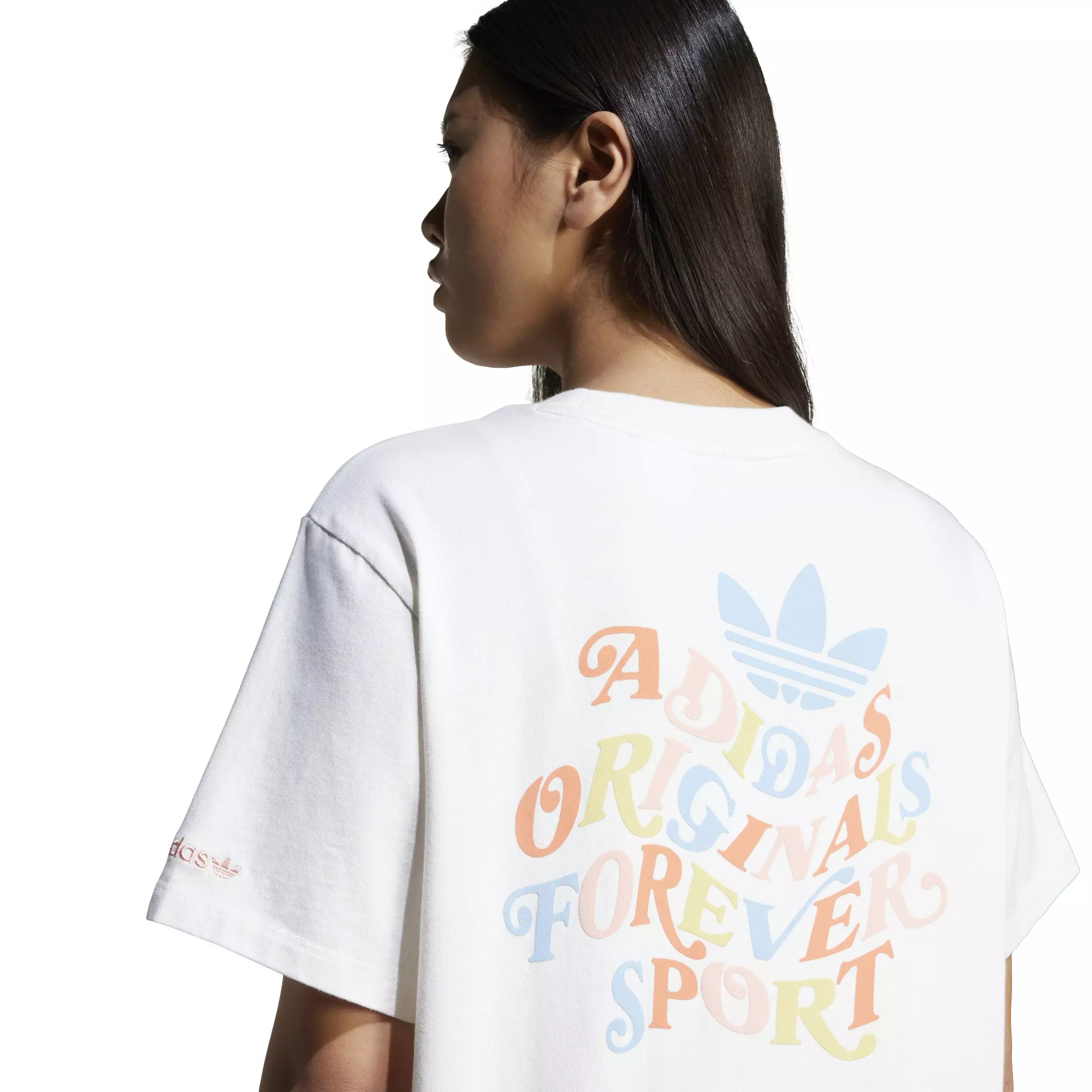 adidas Originals Women's Trefoil Series Forever Originals Loose T-Shirt -White - WHITE