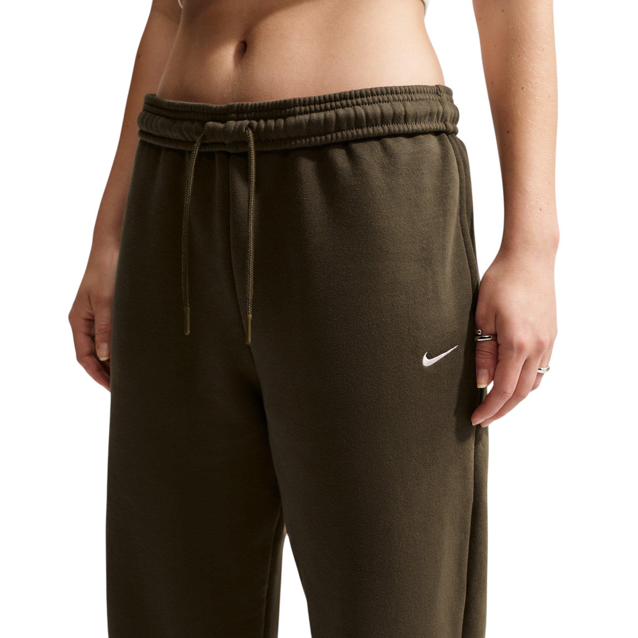 Nike Women's Studio Fleece Medium Weight HR Oversized Cuffed Trousers - Brown - BROWN