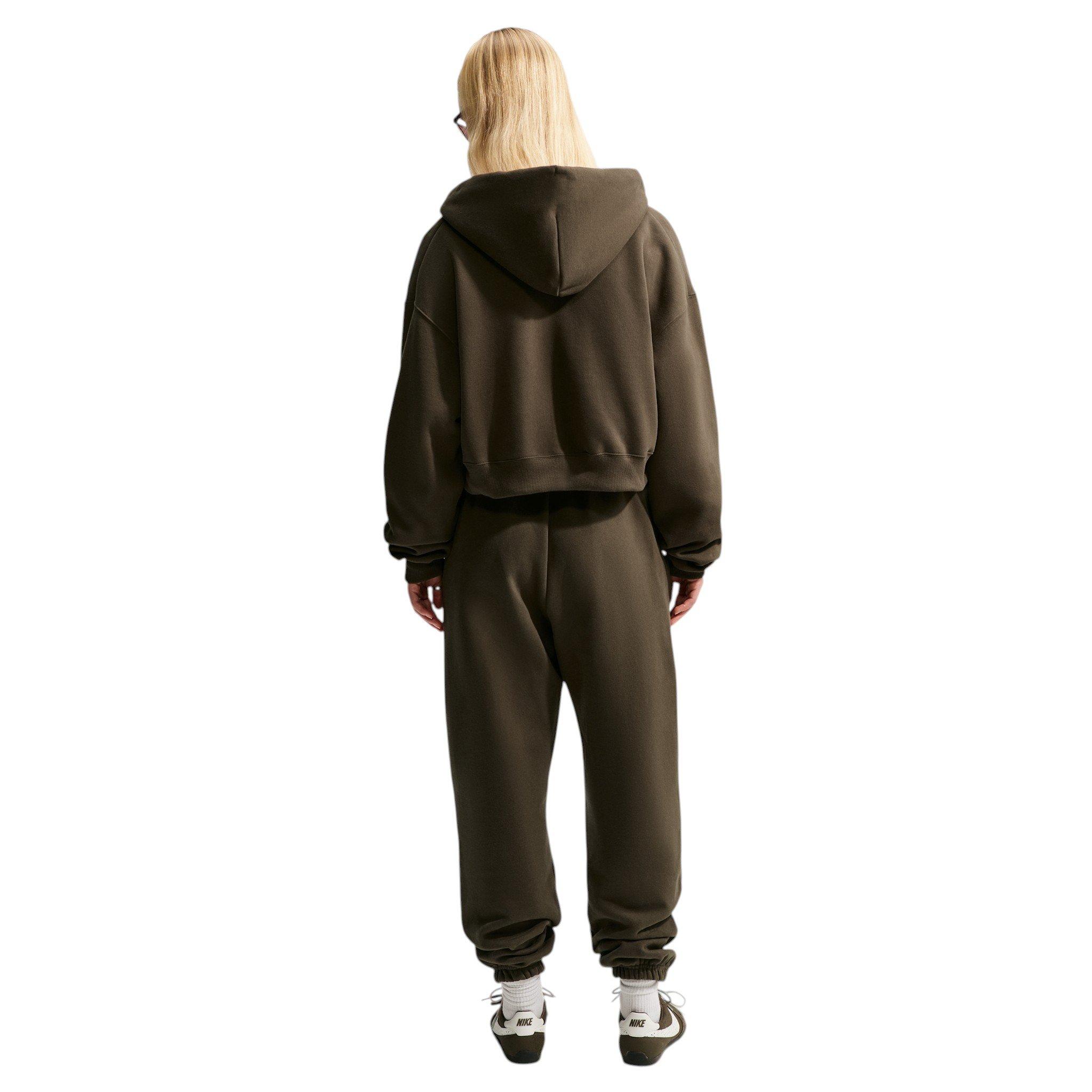 Nike Women's Studio Fleece Medium Weight HR Oversized Cuffed Trousers - Brown - BROWN