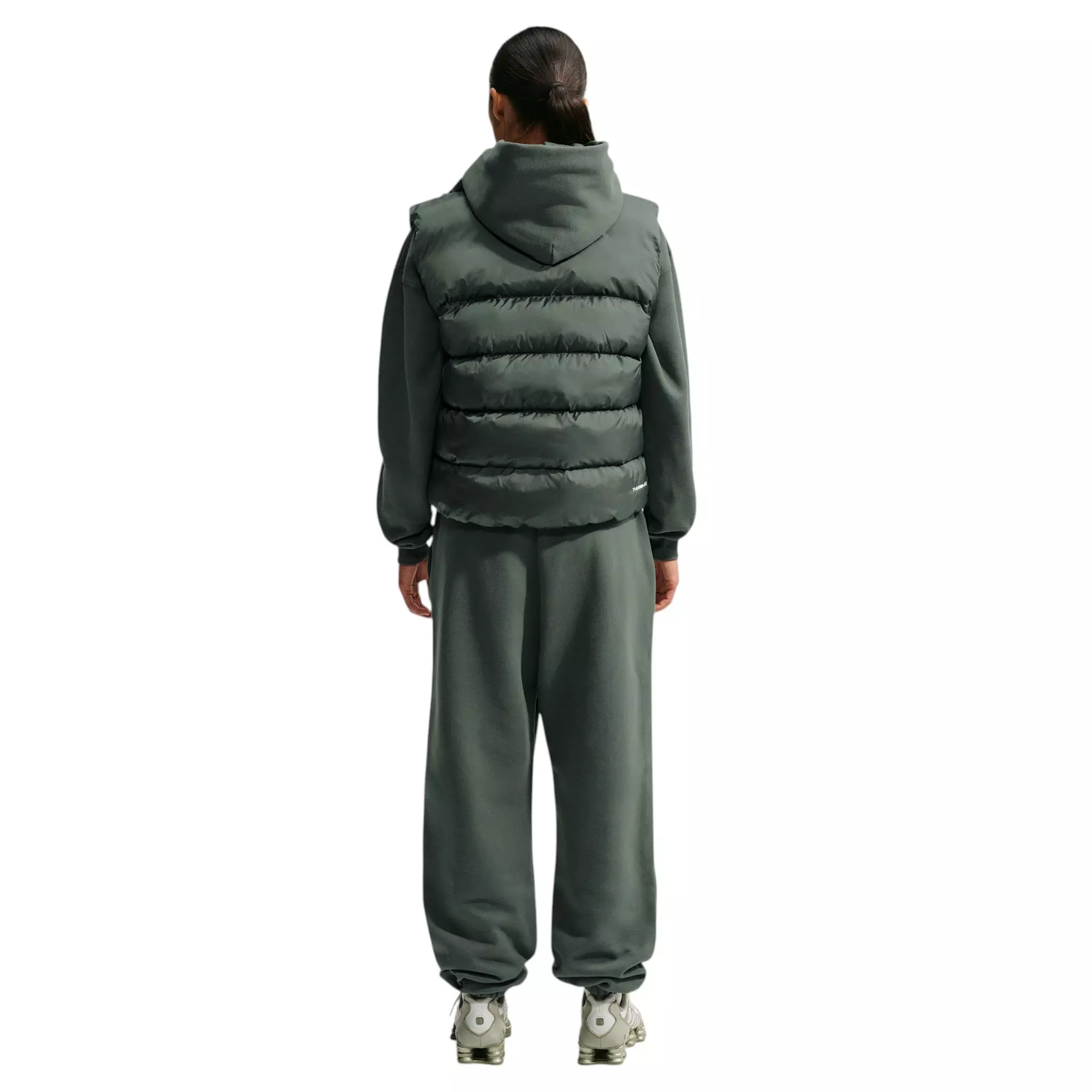 Nike Women's Studio Fleece Medium Weight HR Oversized Cuffed Trousers - Green - GREEN