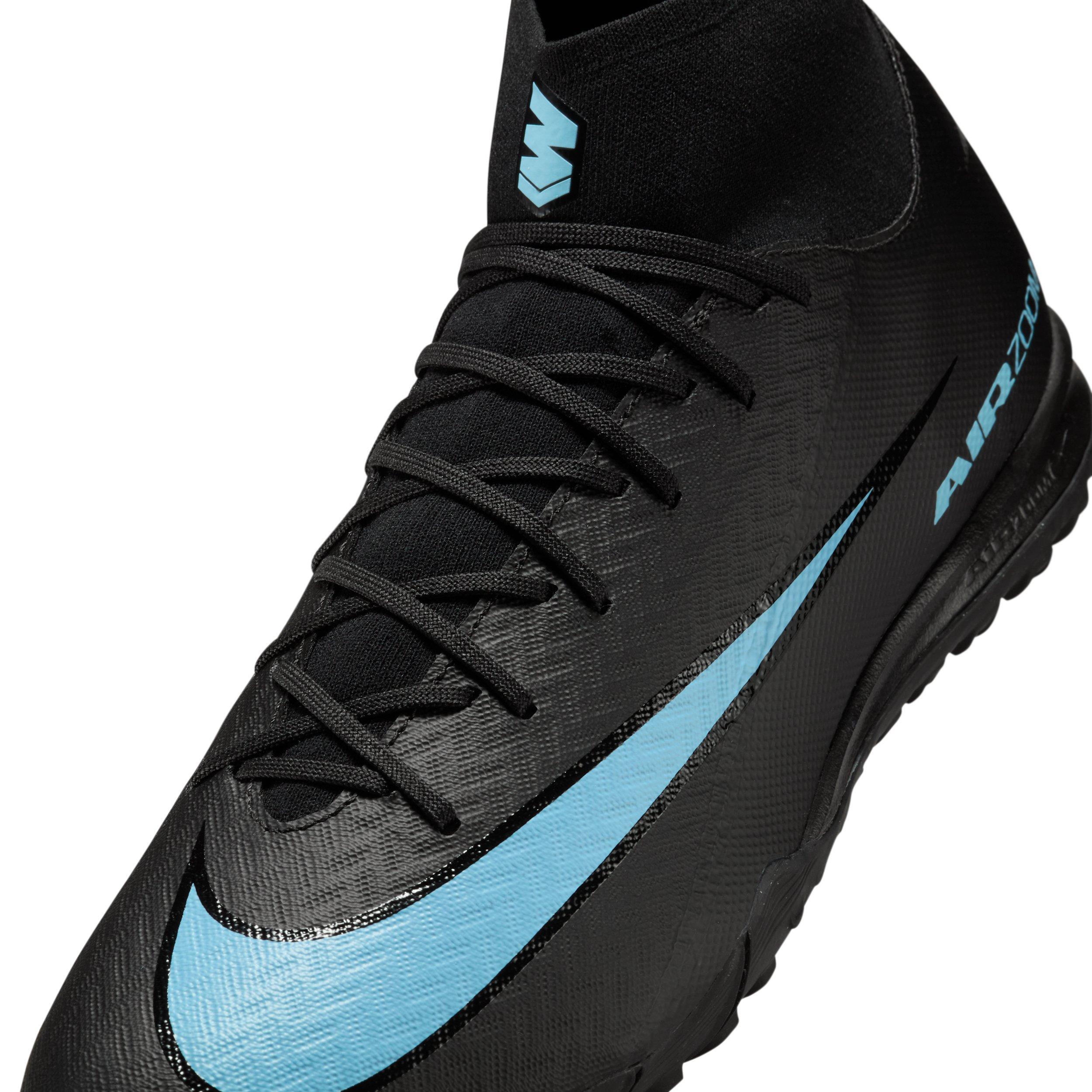 Nike Mercurial Superfly 10 Academy Turf "Black/Ice Blue" Men's Soccer Shoe - BLACK/BLUE Thumbnail View 7