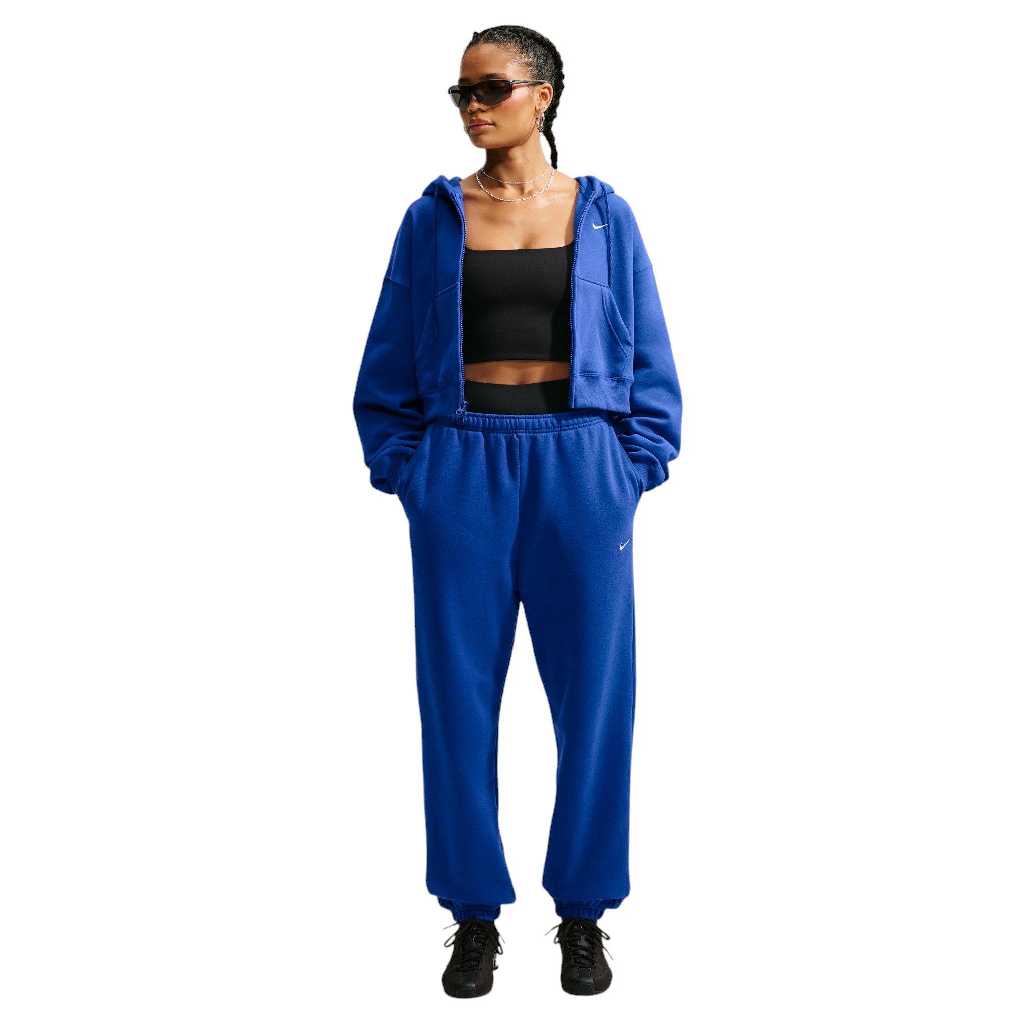 Nike Women's Studio Fleece Medium Weight HR Oversized Cuffed Trousers - Royal - ROYAL