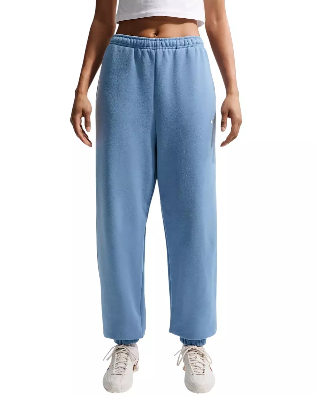 Nike Women's Studio Fleece Medium Weight HR Oversized Cuffed Trousers - Blue - BLUE