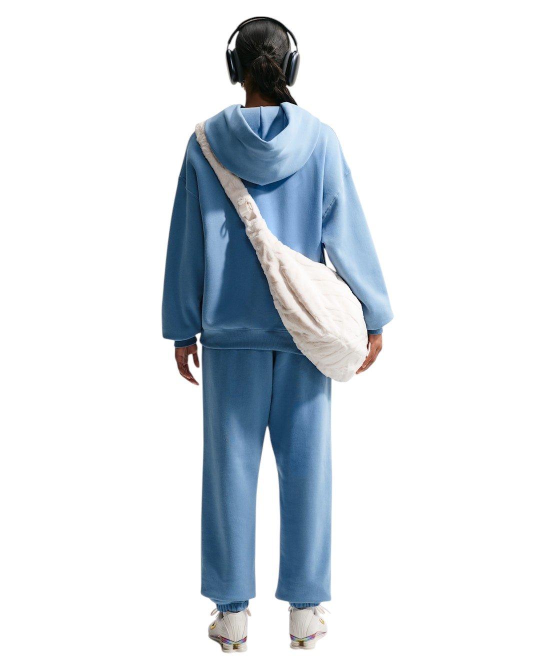 Nike Women's Studio Fleece Medium Weight HR Oversized Cuffed Trousers - Blue - BLUE Thumbnail View 5