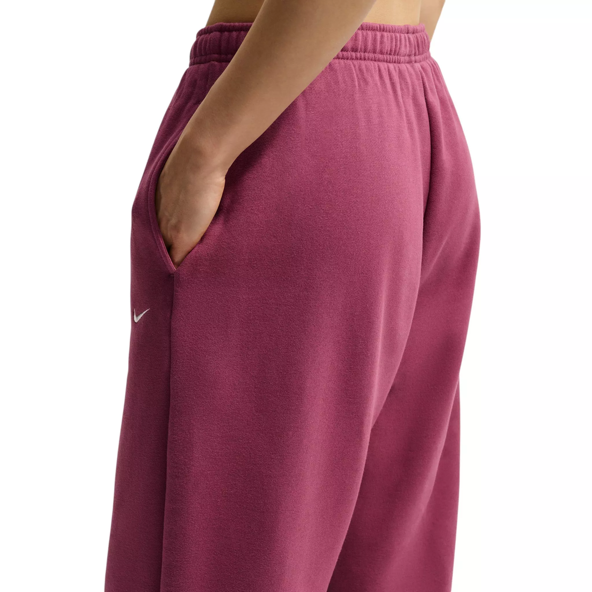 Nike Women's Studio Fleece Medium Weight HR Oversized Cuffed Pants - Pink Smoke - PINK SMOKE