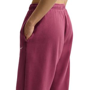 Nike Women's Studio Fleece Medium Weight HR Oversized Cuffed Pants - Pink Smoke - PINK SMOKE