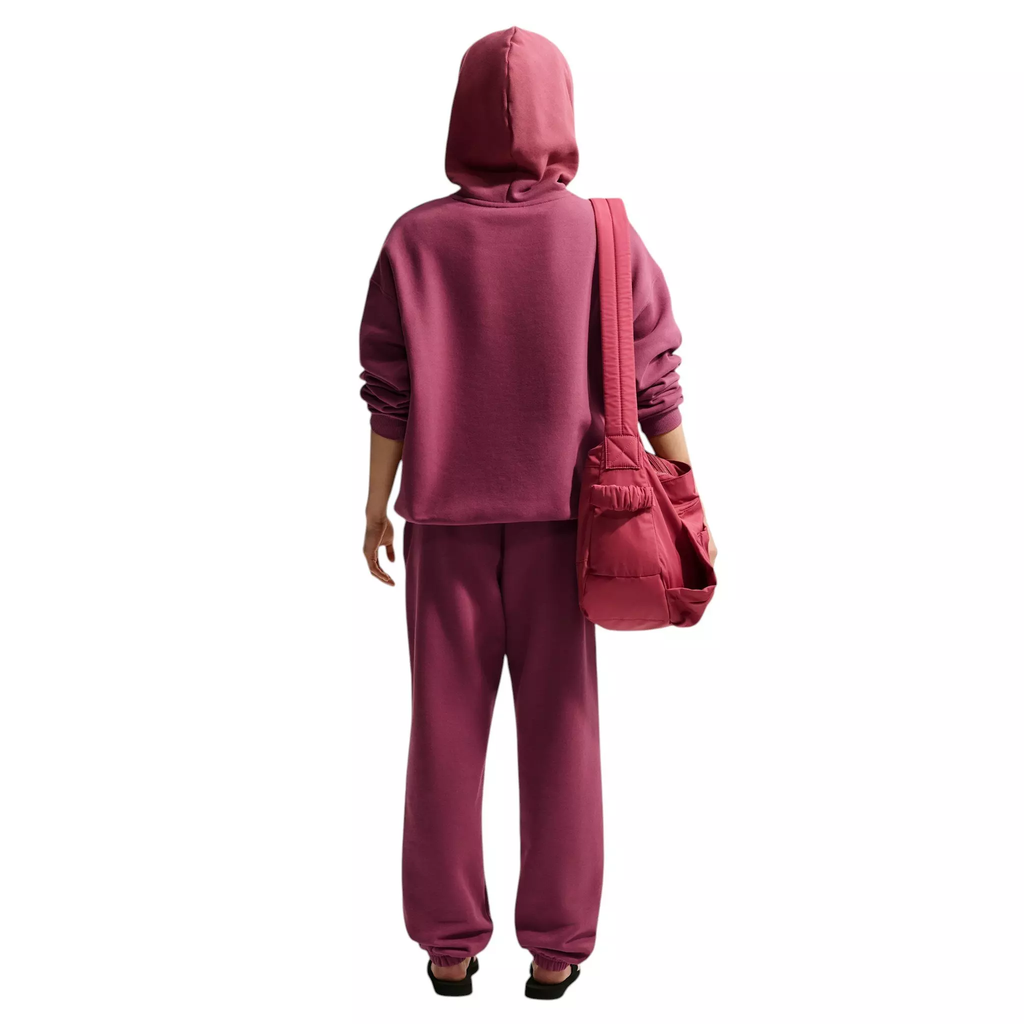 Nike Women's Studio Fleece Medium Weight HR Oversized Cuffed Pants - Pink Smoke - PINK SMOKE