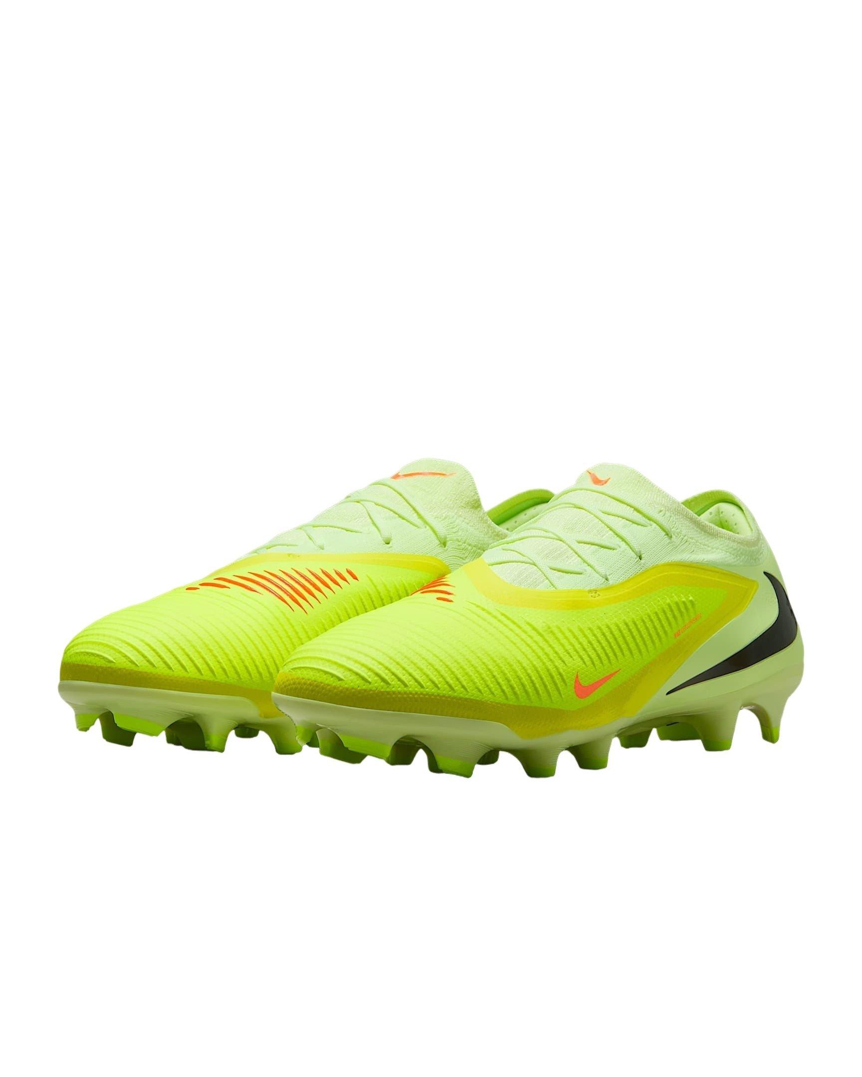 Nike Phantom 6 Low Pro FG "Hyper Crimson/Limelight/Black" Men's Soccer Cleat - CRIMSON/LIMELIGHT/BLACK Thumbnail View 3
