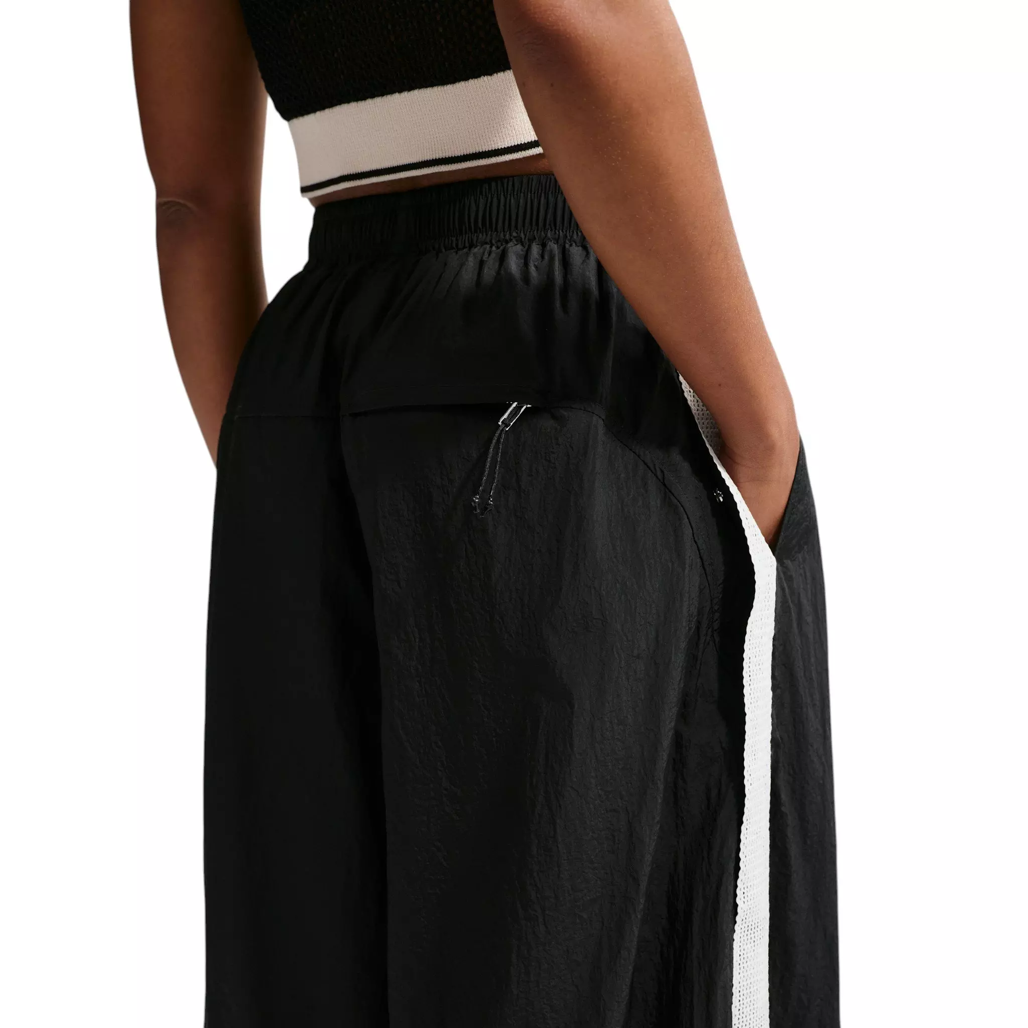 Nike Women's Sportswear Oversized High-Waisted Balloon Track Pants - Black - BLACK