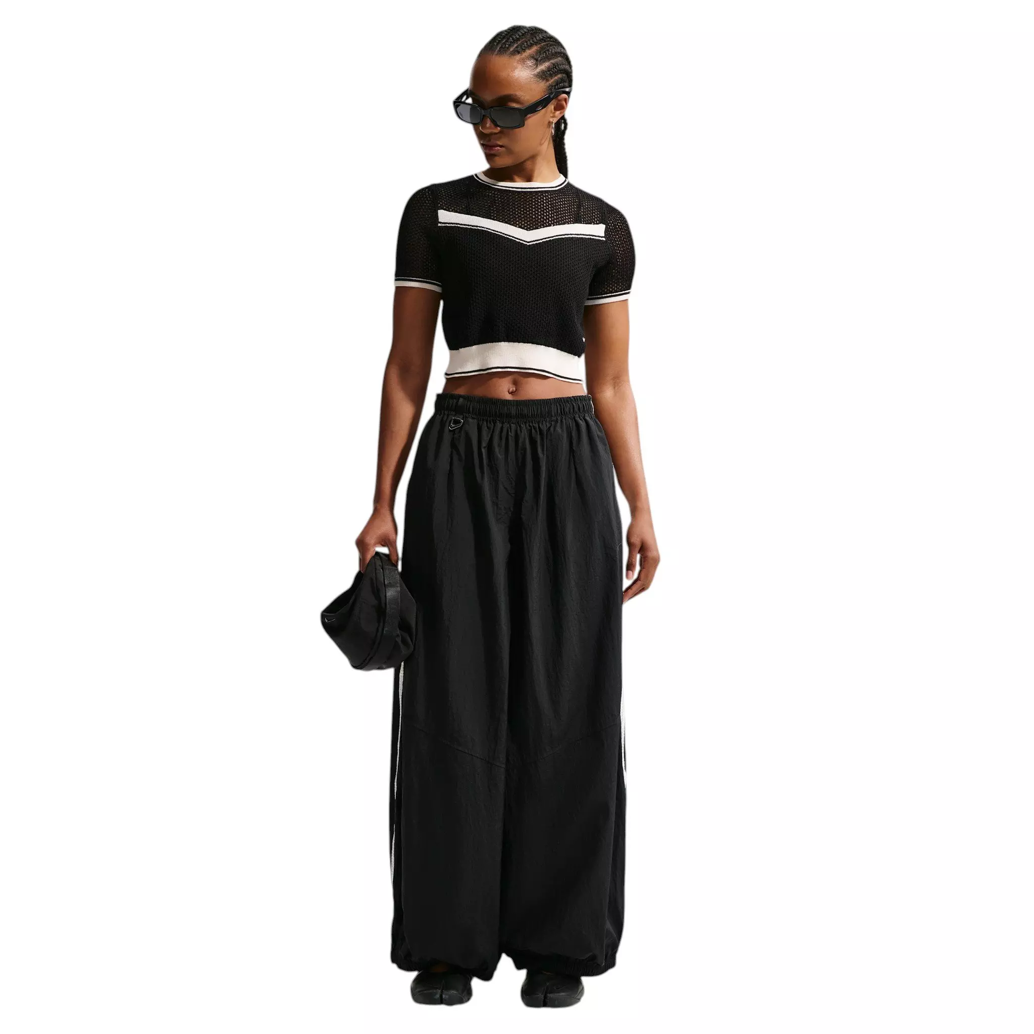 Nike Women's Sportswear Oversized High-Waisted Balloon Track Pants - Black - BLACK