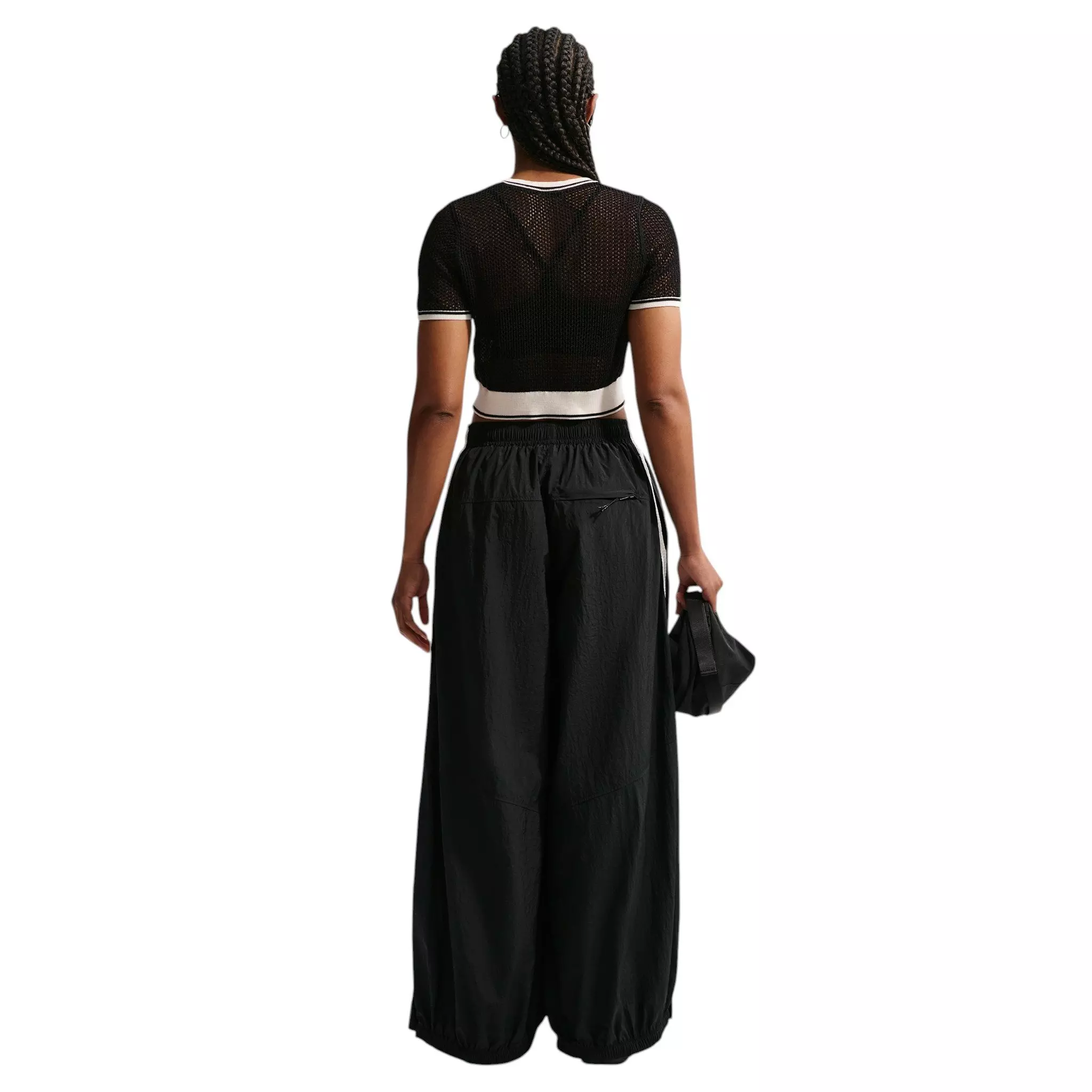 Nike Women's Sportswear Oversized High-Waisted Balloon Track Pants - Black - BLACK