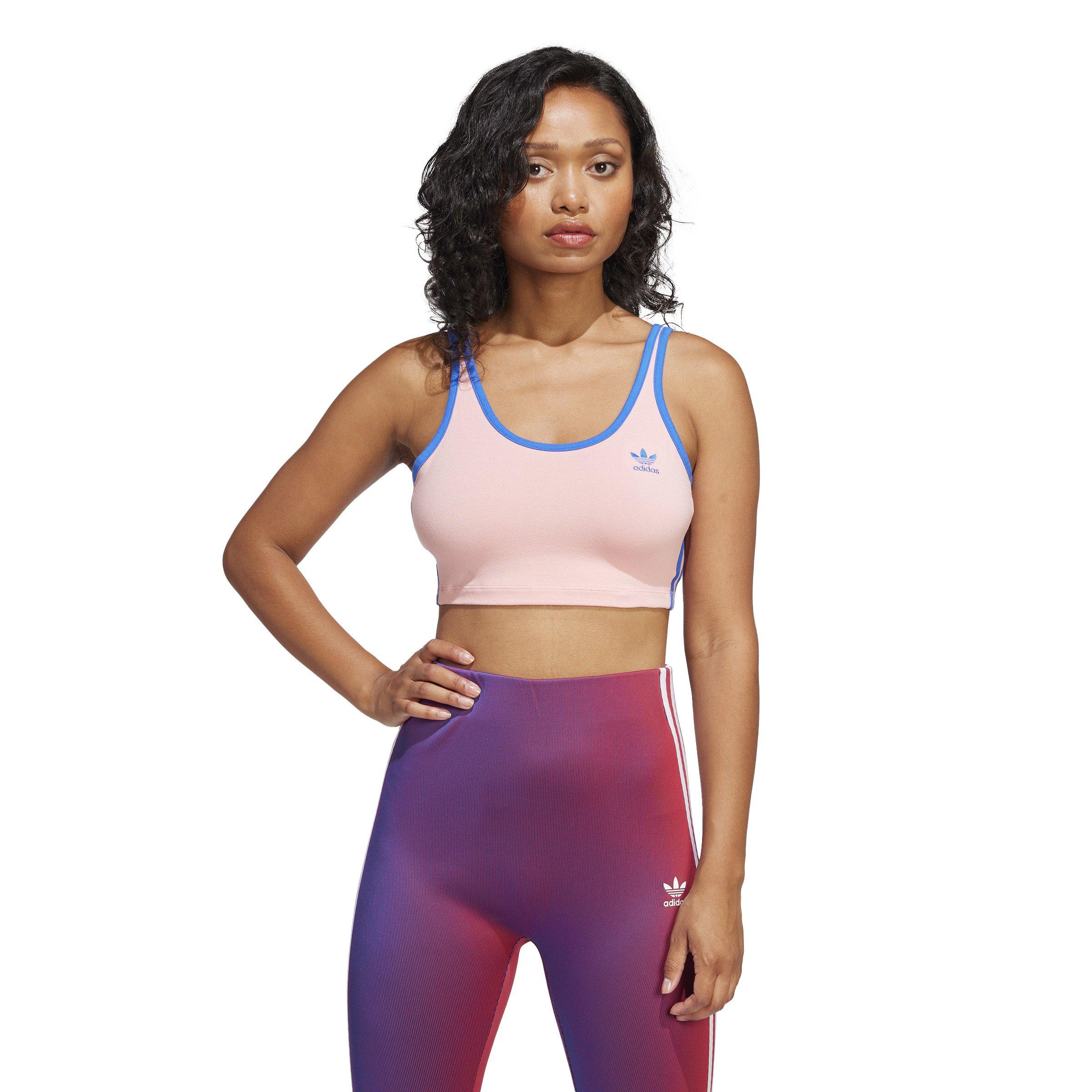 adidas Originals Women's Adicolor 3-Stripes Bra Top -Pink - PINK