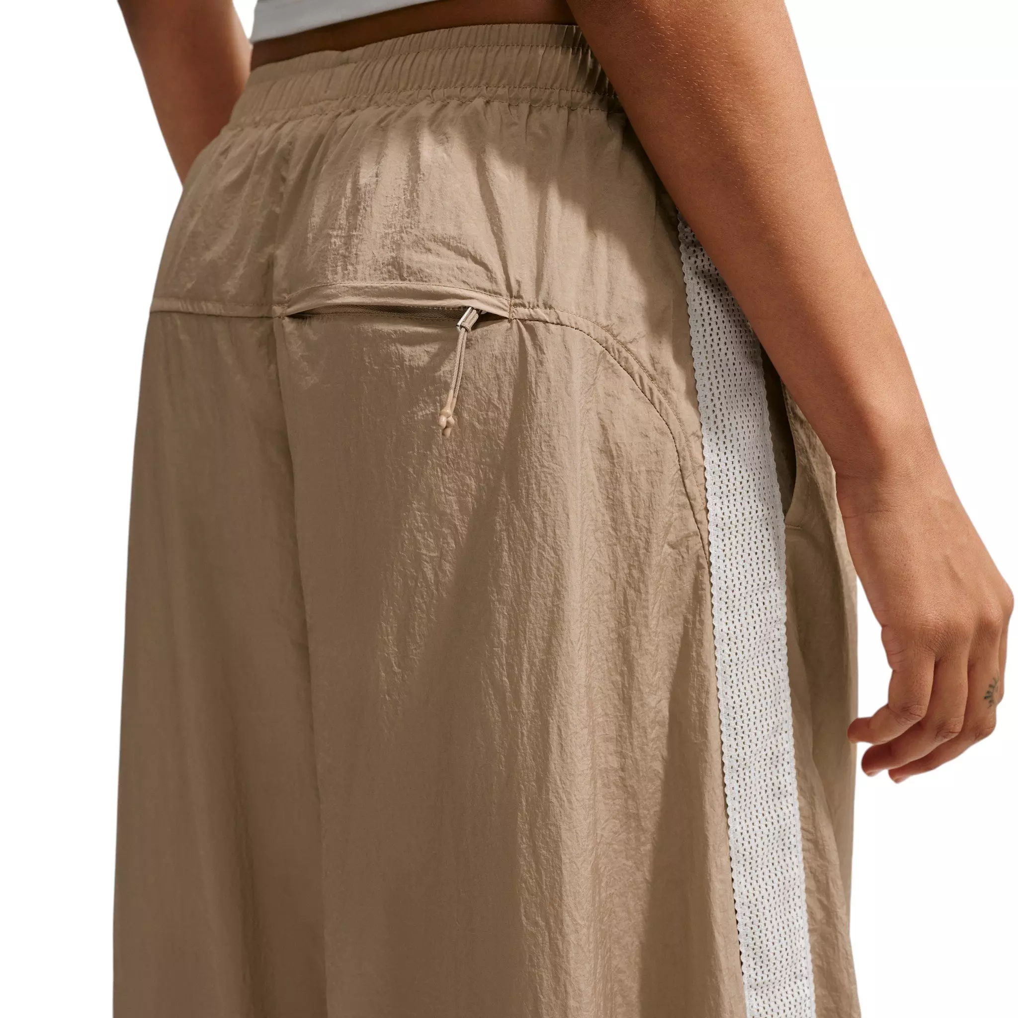 Nike Women's Sportswear Oversized High-Waisted Balloon Track Pants - Beige - BEIGE