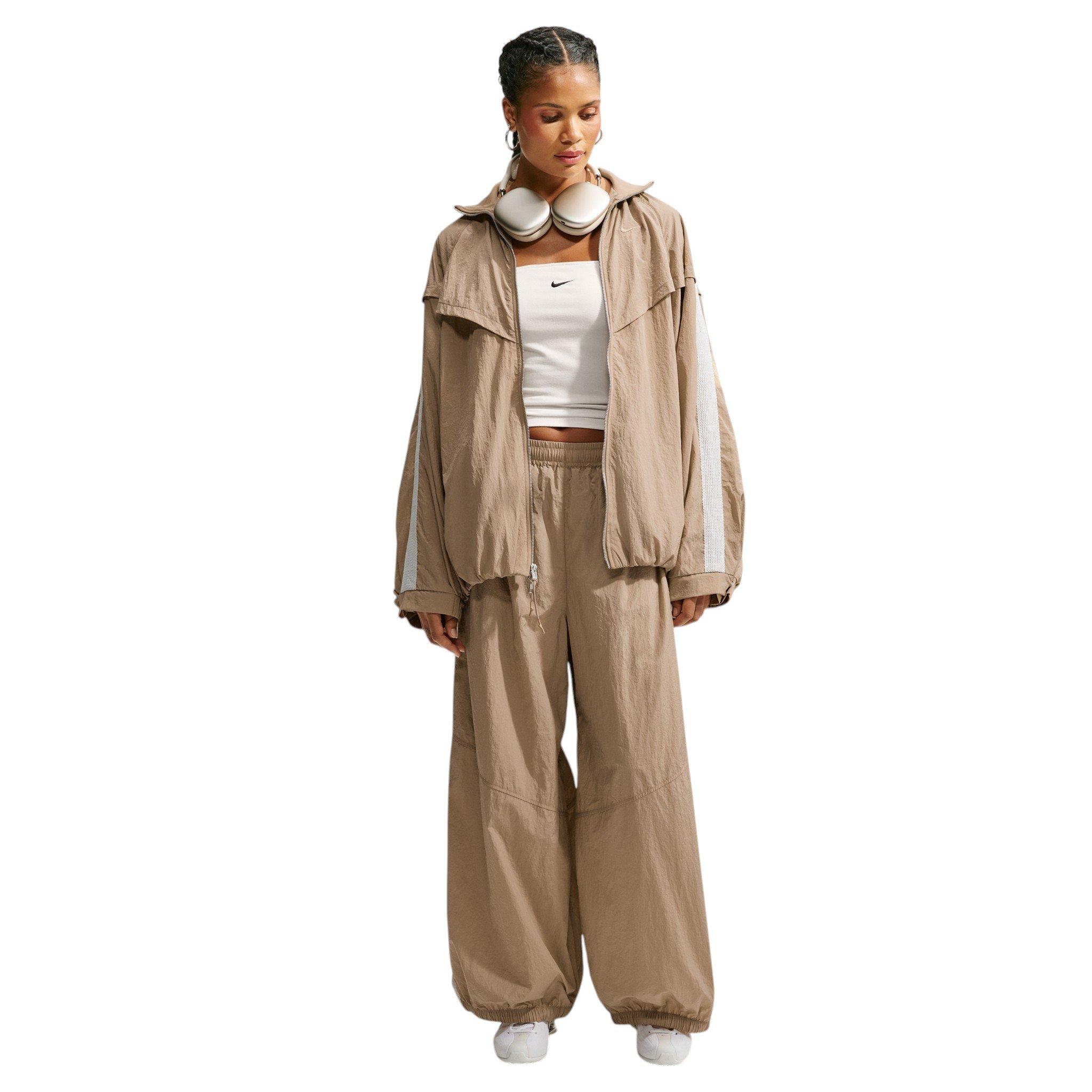 Nike Women's Sportswear Oversized High-Waisted Balloon Track Pants - Beige - BEIGE