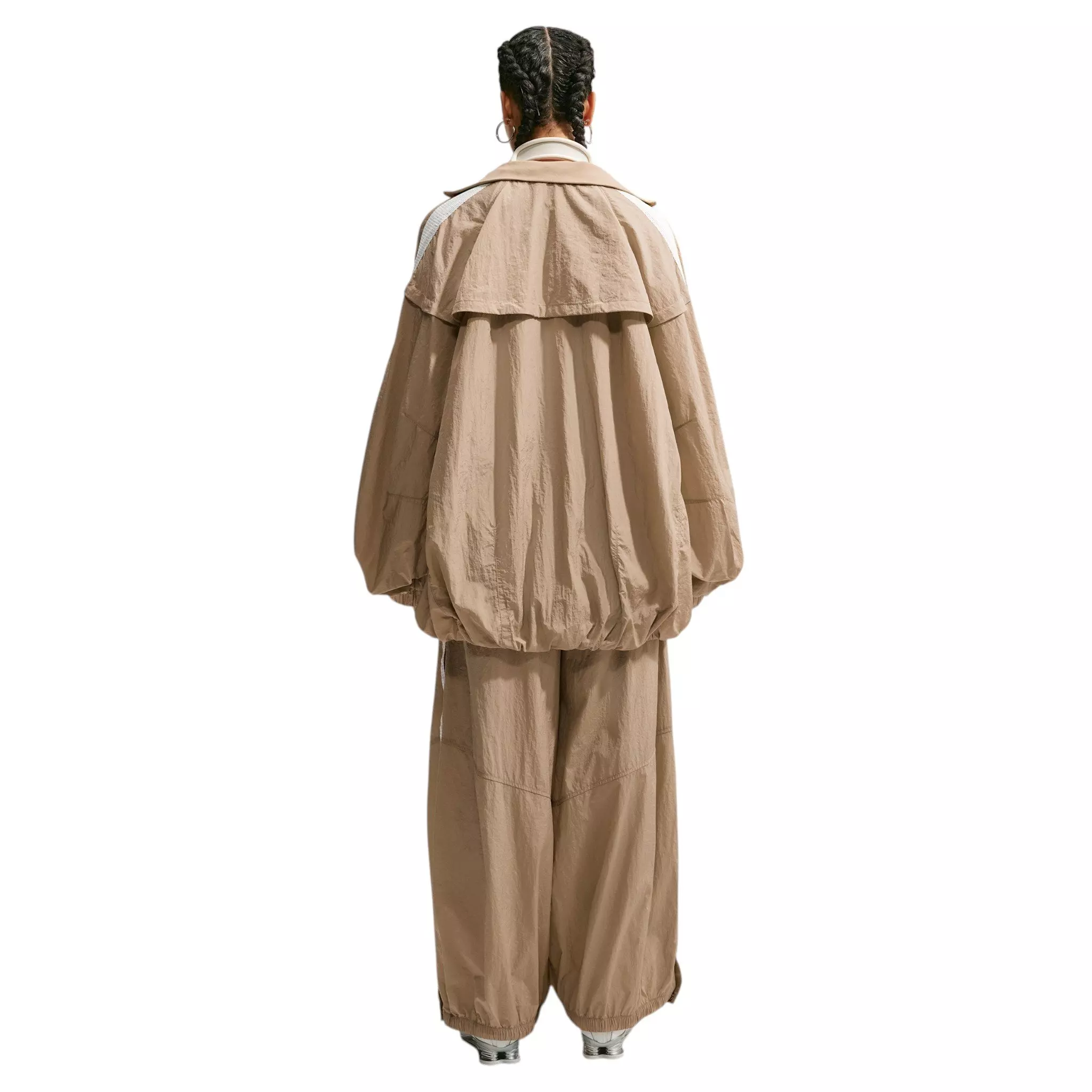 Nike Women's Sportswear Oversized High-Waisted Balloon Track Pants - Beige - BEIGE