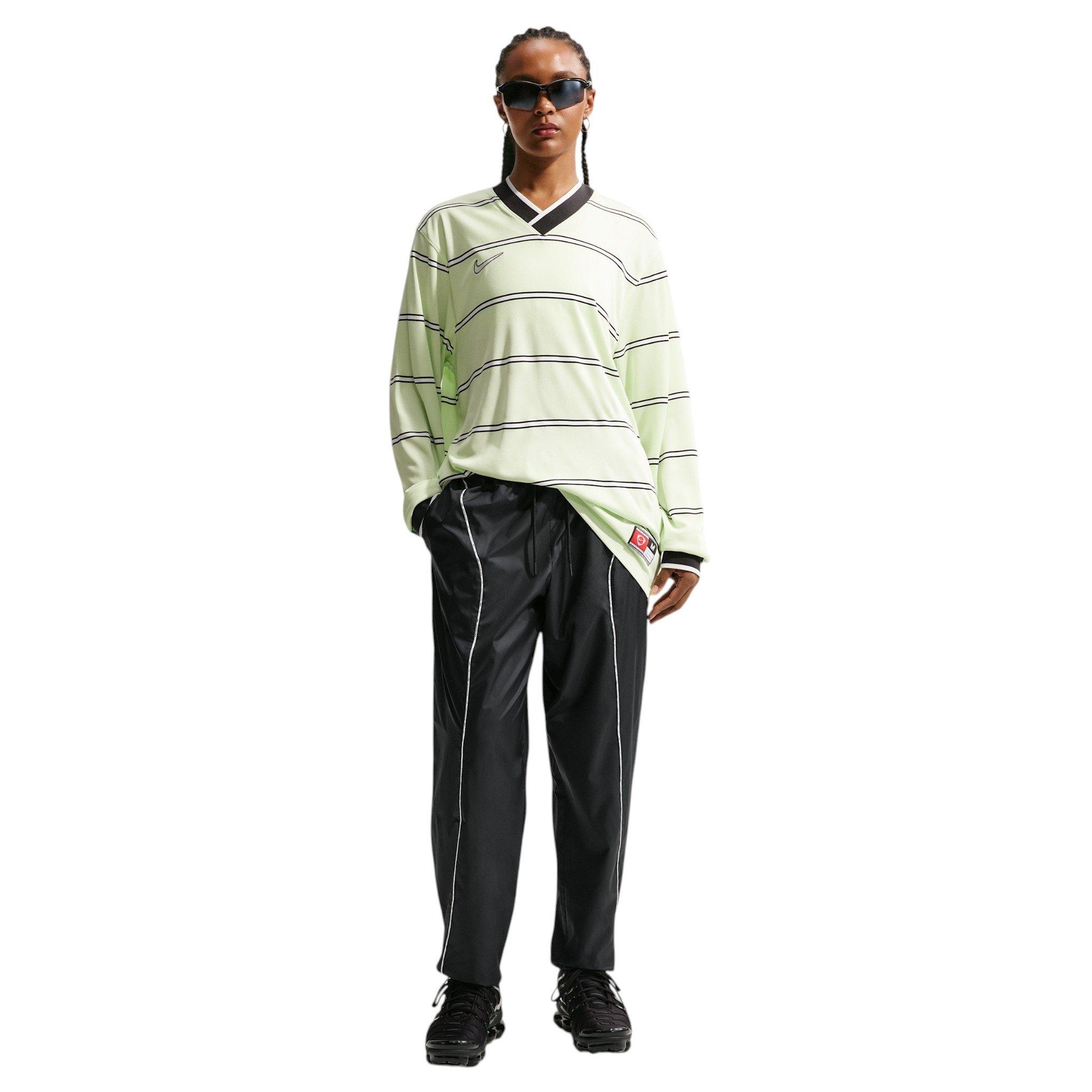 Nike Women's Sportswear Mid-Rise Repel Woven Pants - Black/Off-White - BLACK/OFF-WHITE Thumbnail View 4