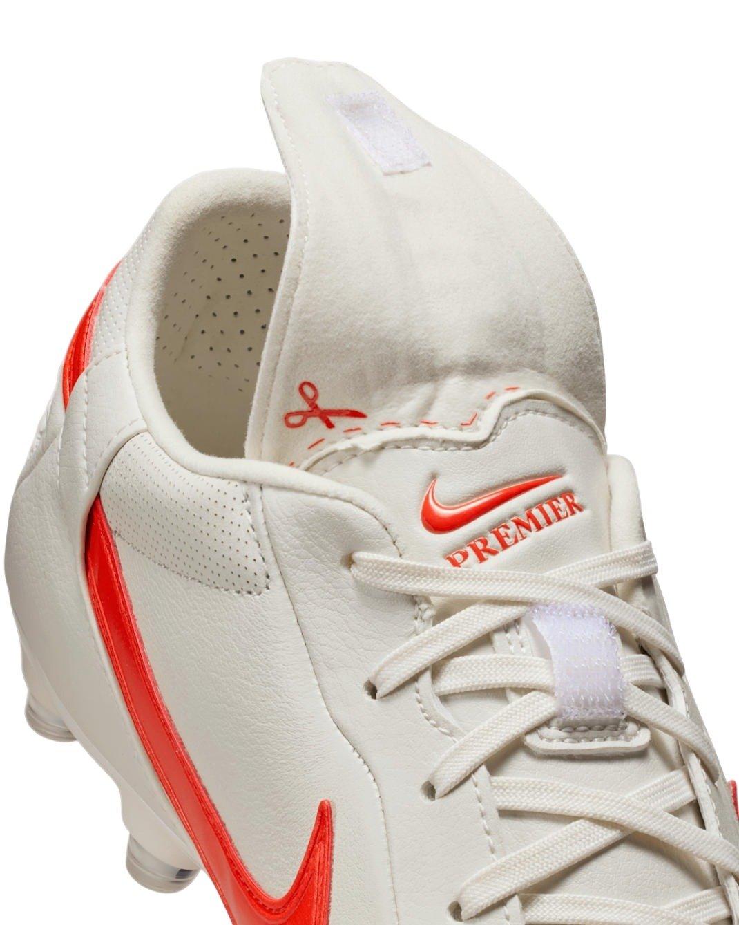 Nike Premier 3 FG "Phantom/Picante Red" Men's Soccer Cleat - GREY/RED Thumbnail View 7