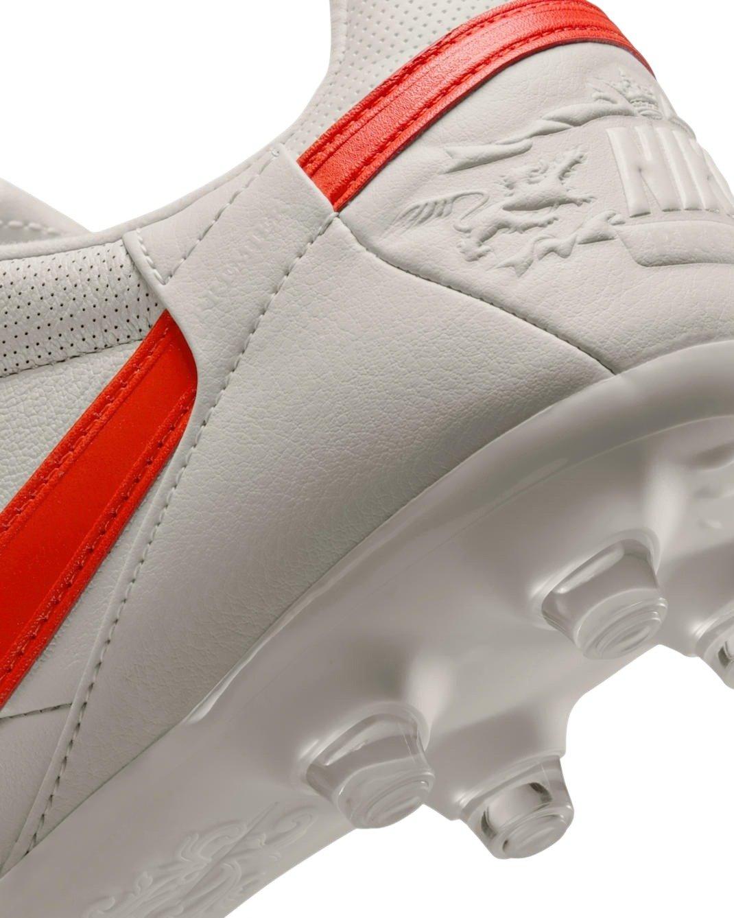 Nike Premier 3 FG "Phantom/Picante Red" Men's Soccer Cleat - GREY/RED Thumbnail View 8