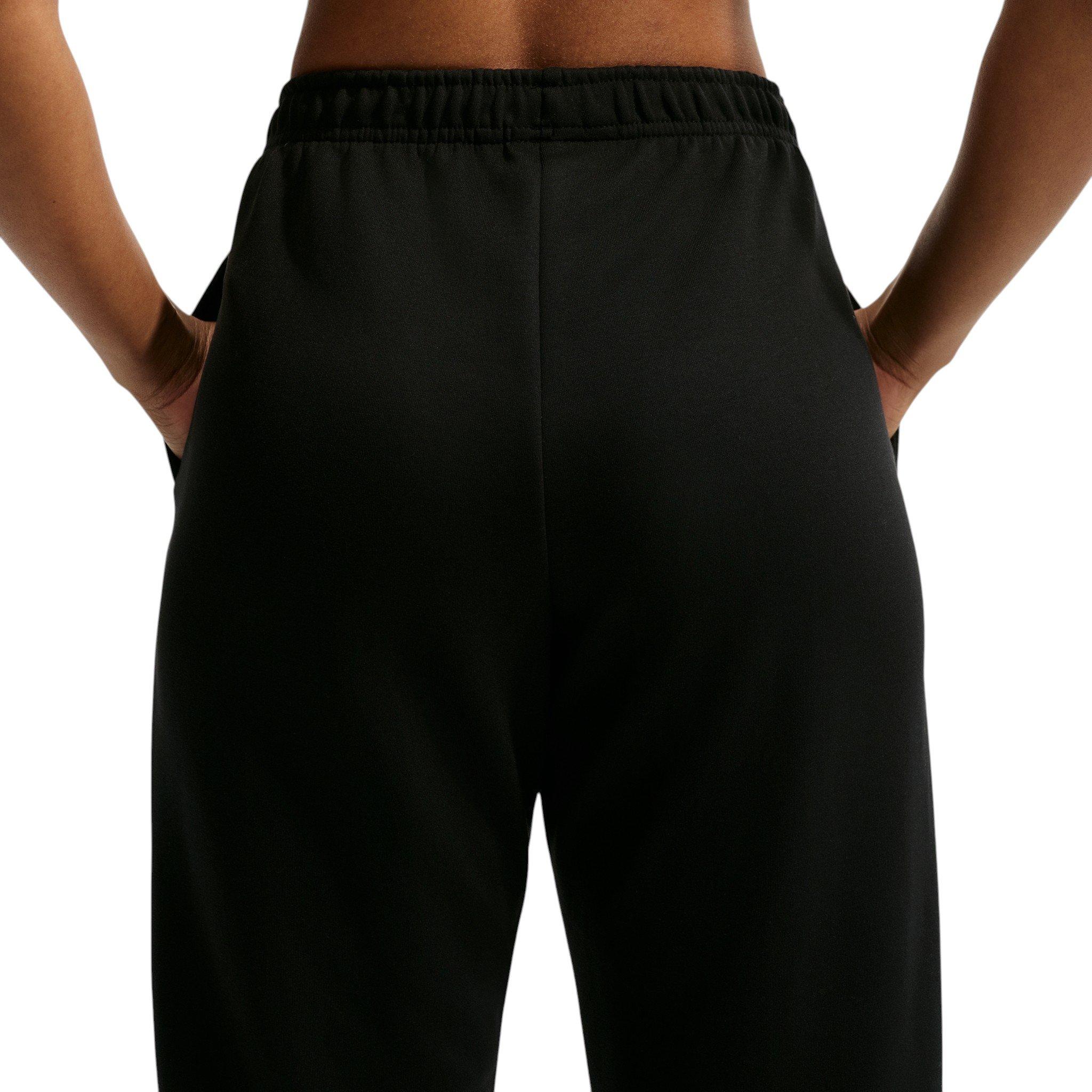 Nike Women's Studio Fleece Sport Dri-FIT Mid-Rise Pants - Black - BLACK