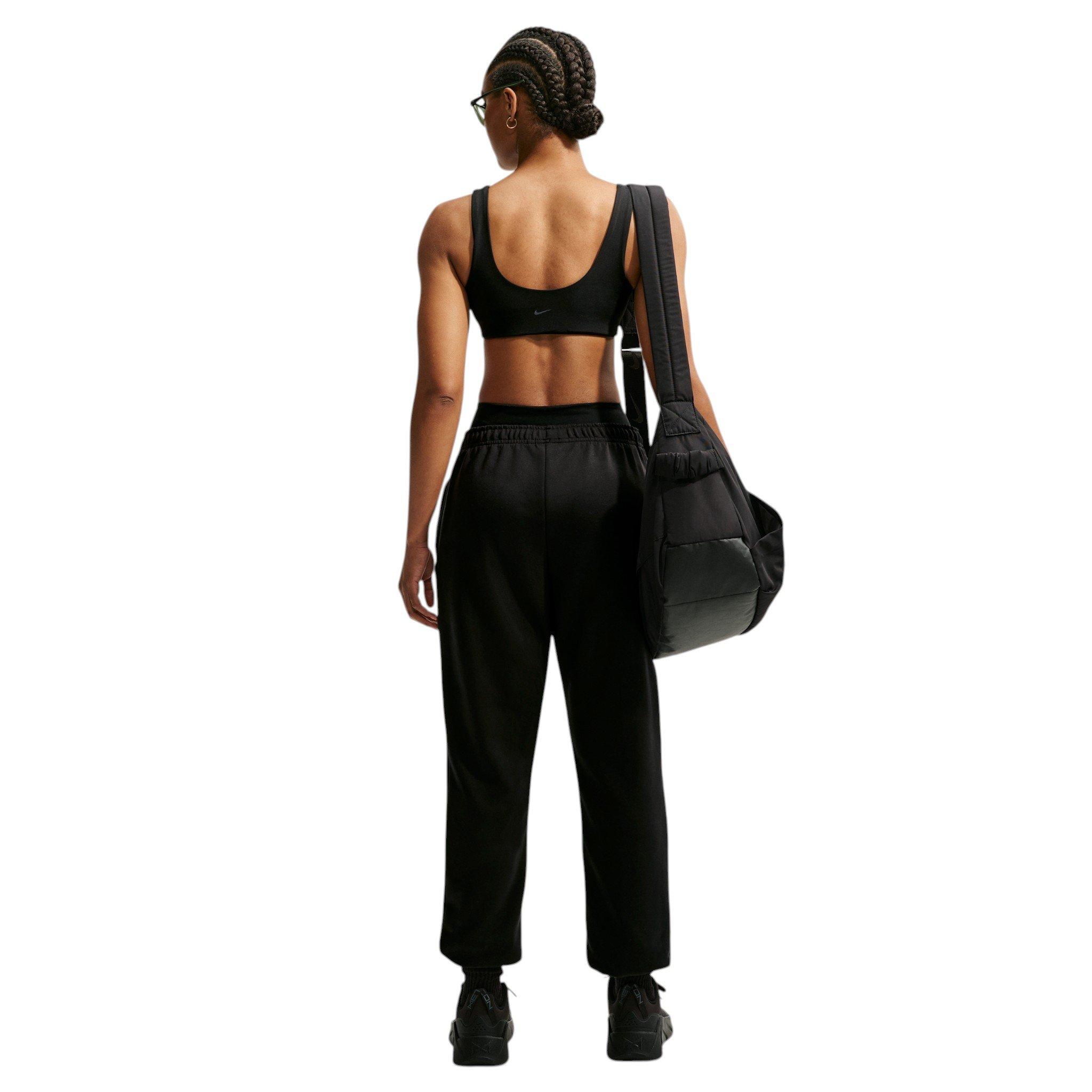 Nike Women's Studio Fleece Sport Dri-FIT Mid-Rise Pants - Black - BLACK