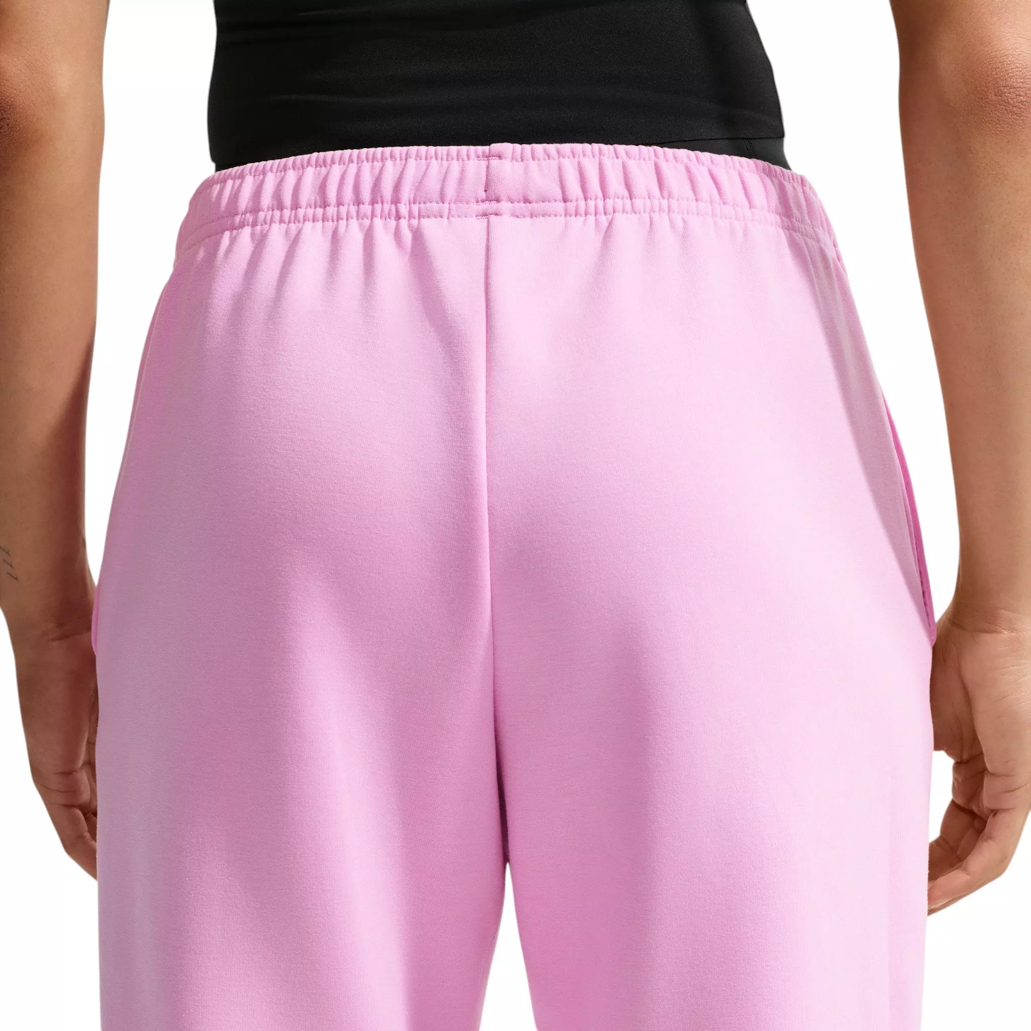 Nike Women's Studio Fleece Sport Dri-FIT Mid-Rise Pants - Pink - PINK