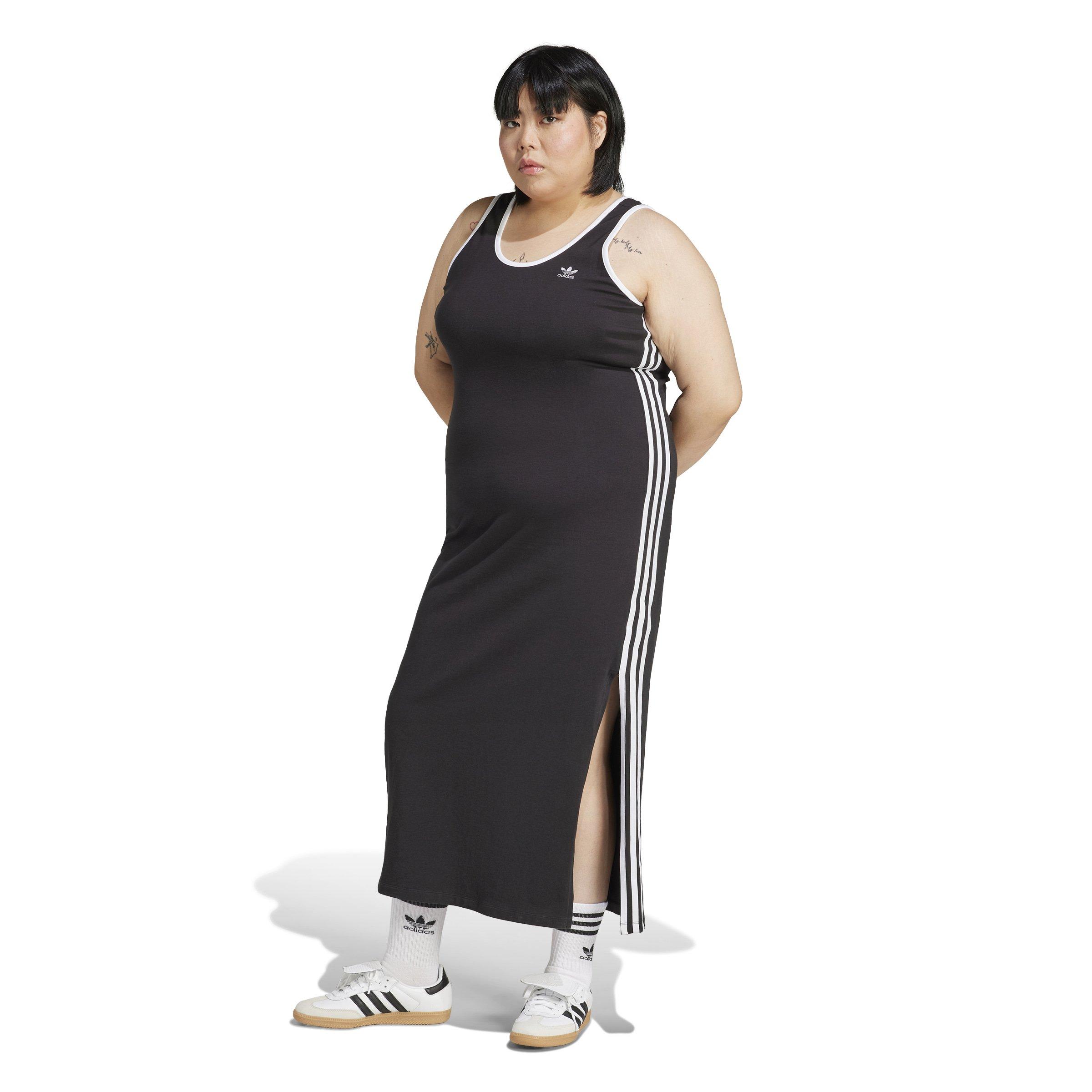 adidas Originals Women's 3-Stripes Adicolor Tank Maxi Dress - Black - BLACK Thumbnail View 1