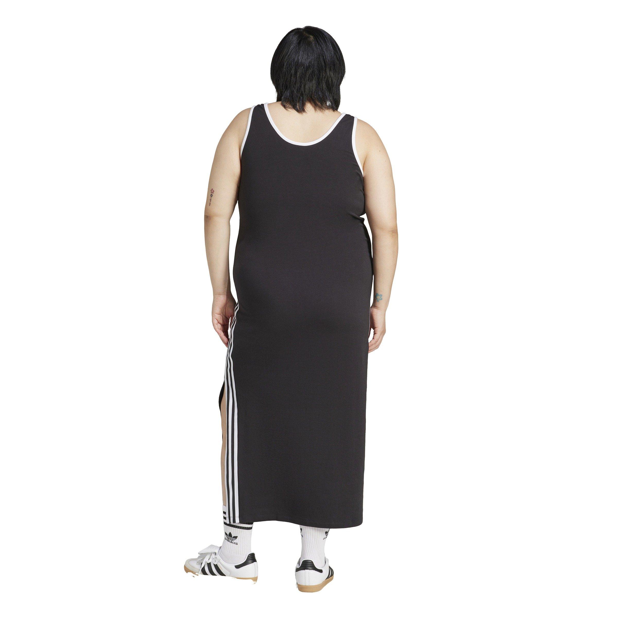 adidas Originals Women's 3-Stripes Adicolor Tank Maxi Dress - Black - BLACK Thumbnail View 2