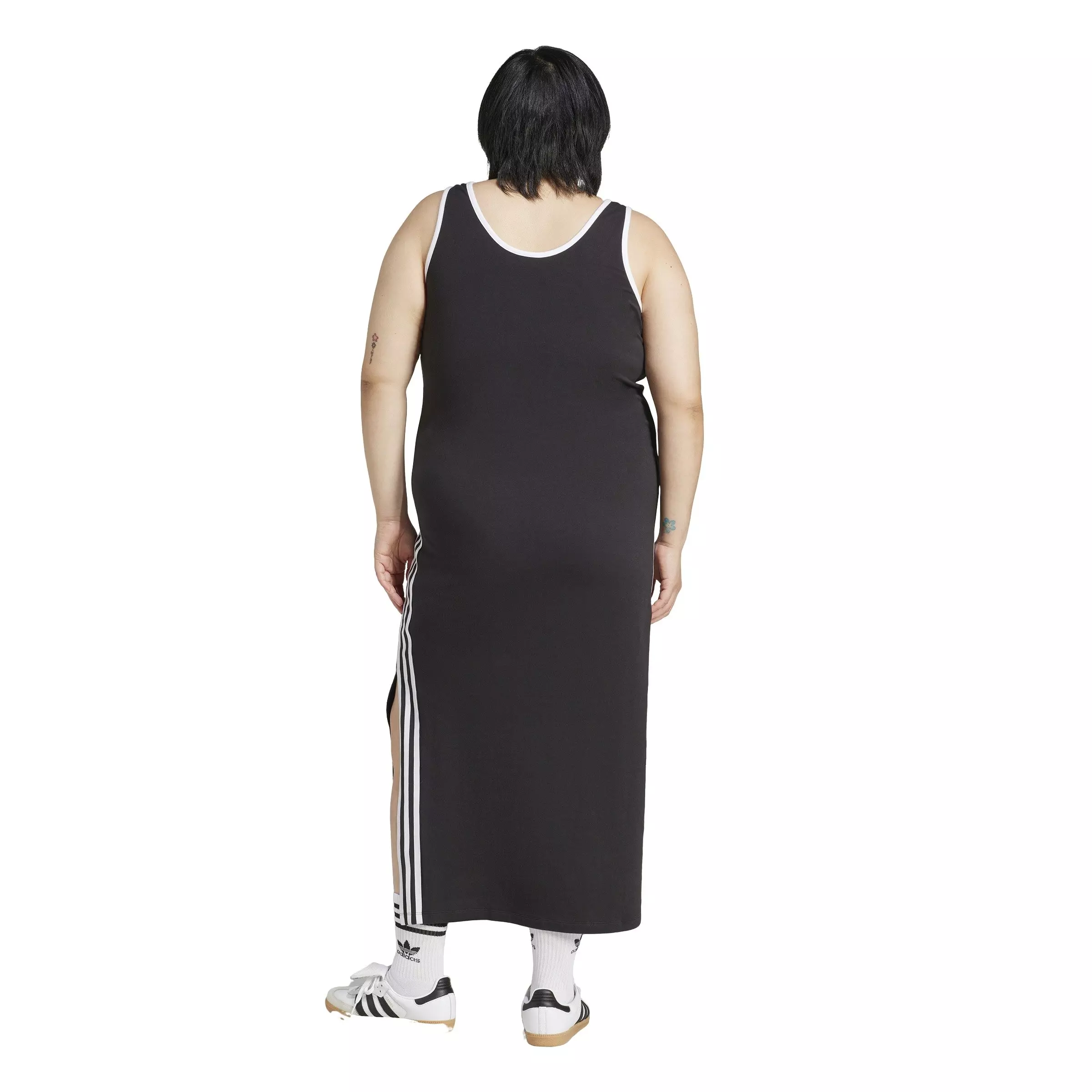 adidas Originals Women's 3-Stripes Adicolor Tank Maxi Dress -Black - BLACK