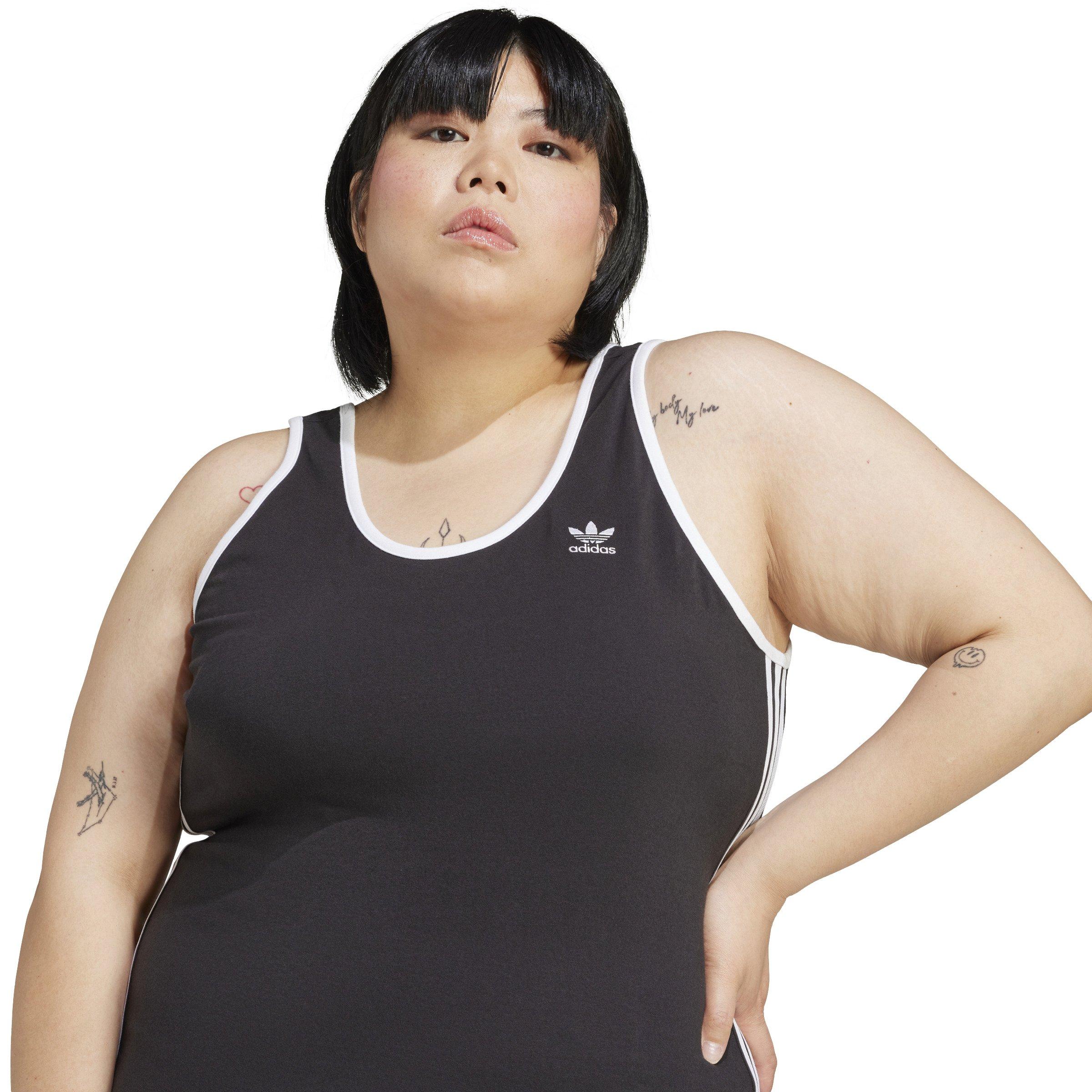 adidas Originals Women's 3-Stripes Adicolor Tank Maxi Dress - Black - BLACK Thumbnail View 3