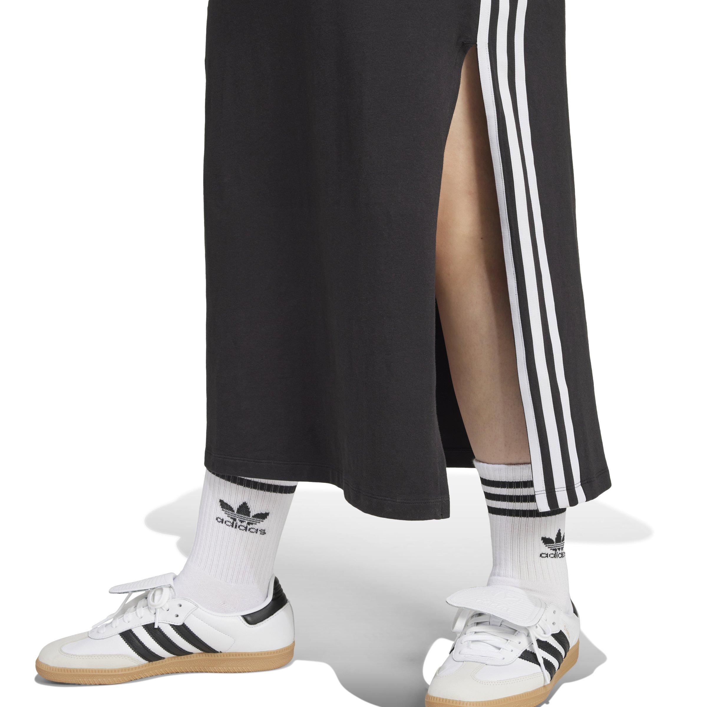 adidas Originals Women's 3-Stripes Adicolor Tank Maxi Dress - Black - BLACK Thumbnail View 4