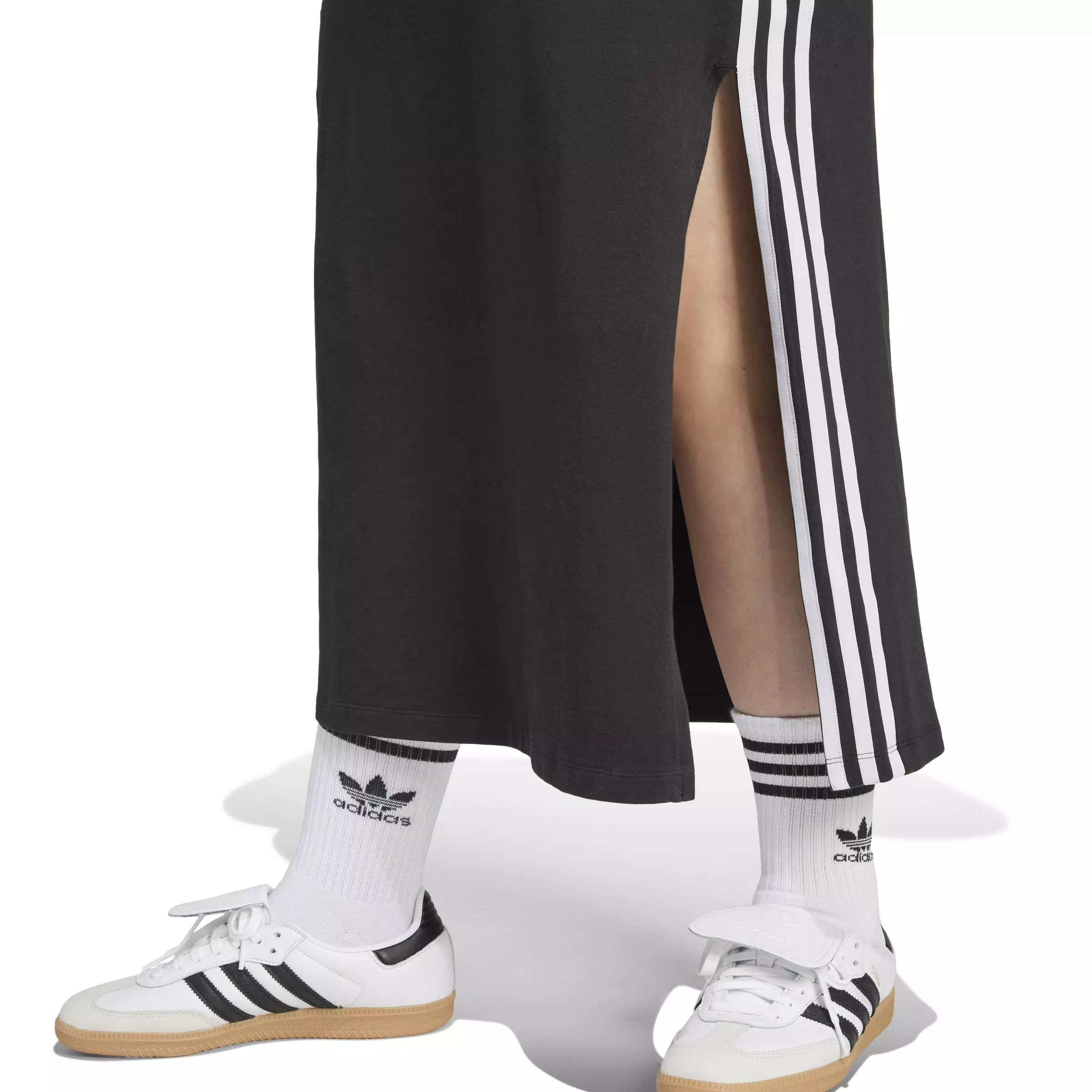 adidas Originals Women's 3-Stripes Adicolor Tank Maxi Dress -Black - BLACK