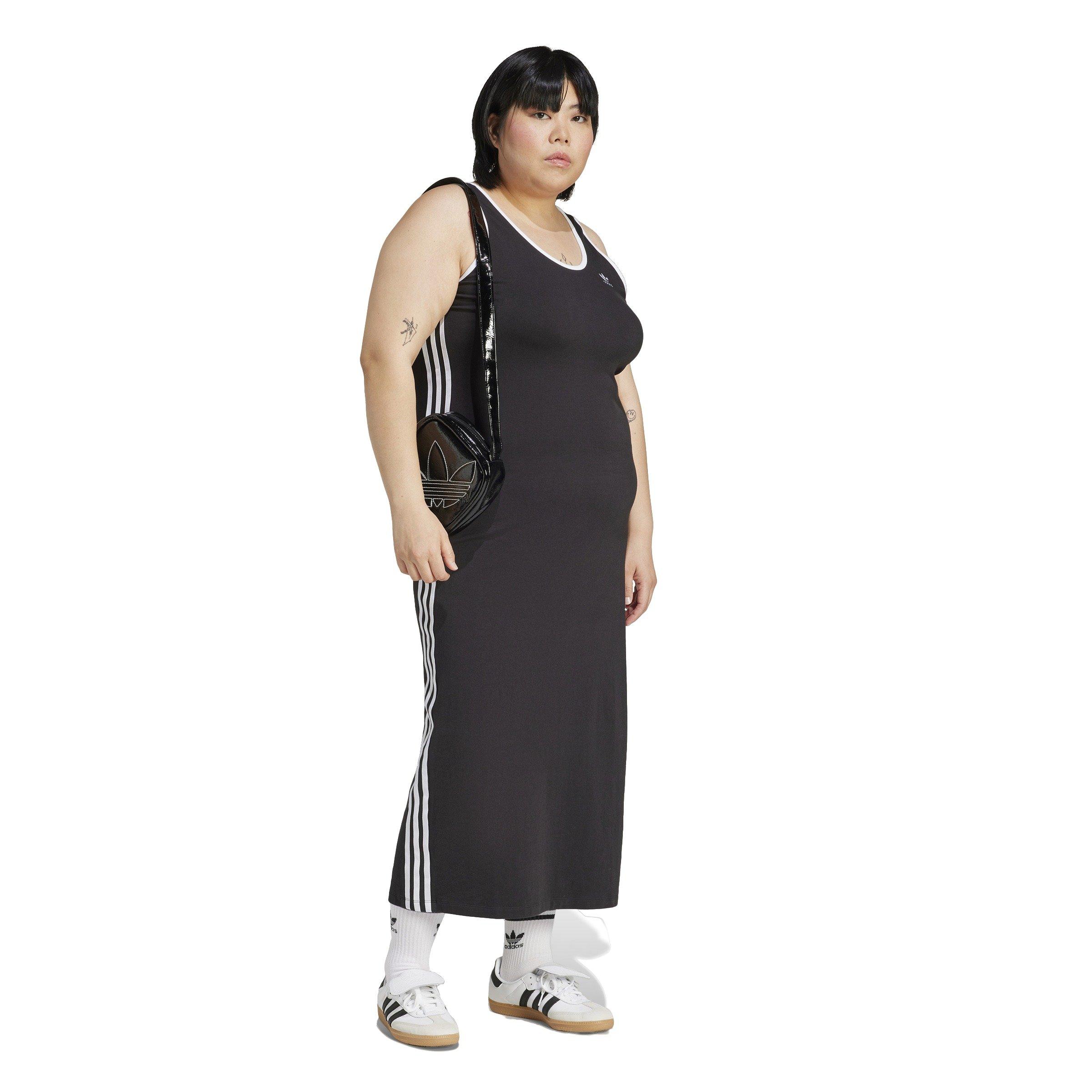 adidas Originals Women's 3-Stripes Adicolor Tank Maxi Dress - Black - BLACK Thumbnail View 5