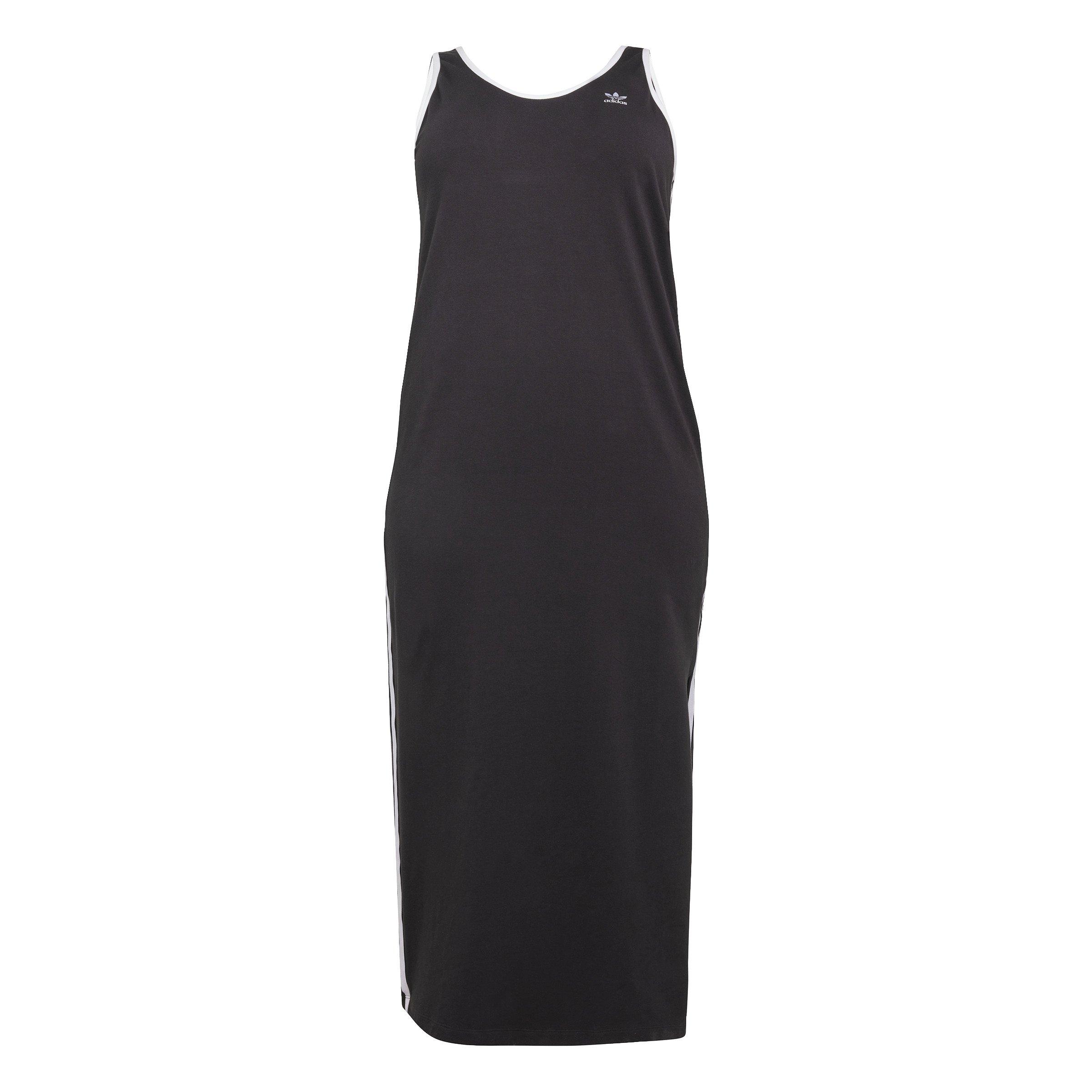 adidas Originals Women's 3-Stripes Adicolor Tank Maxi Dress -Black - BLACK Thumbnail View 6