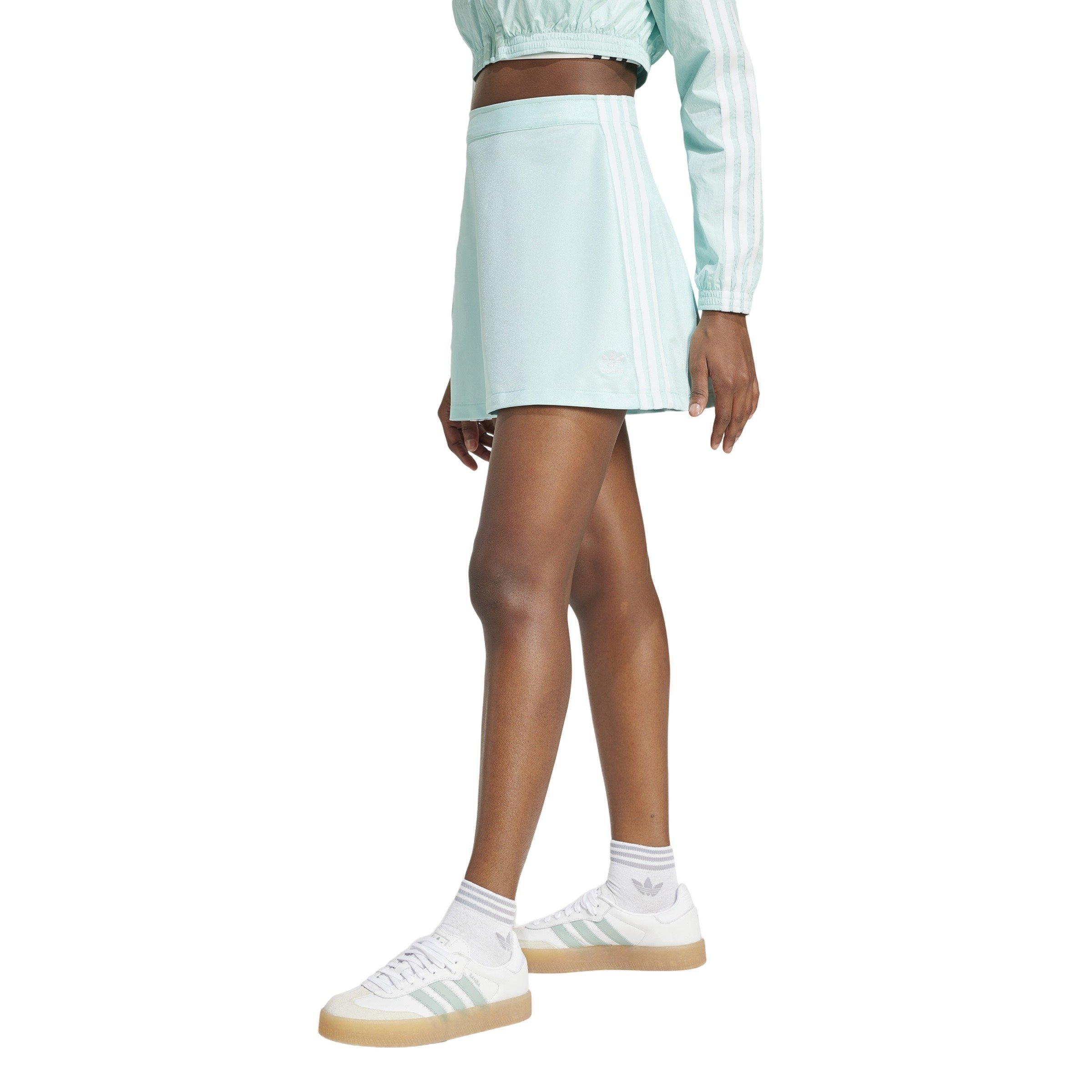 adidas Originals Women's Adicolor 3-Stripes Mini Skirt -Turquoise - TURQUOISE 