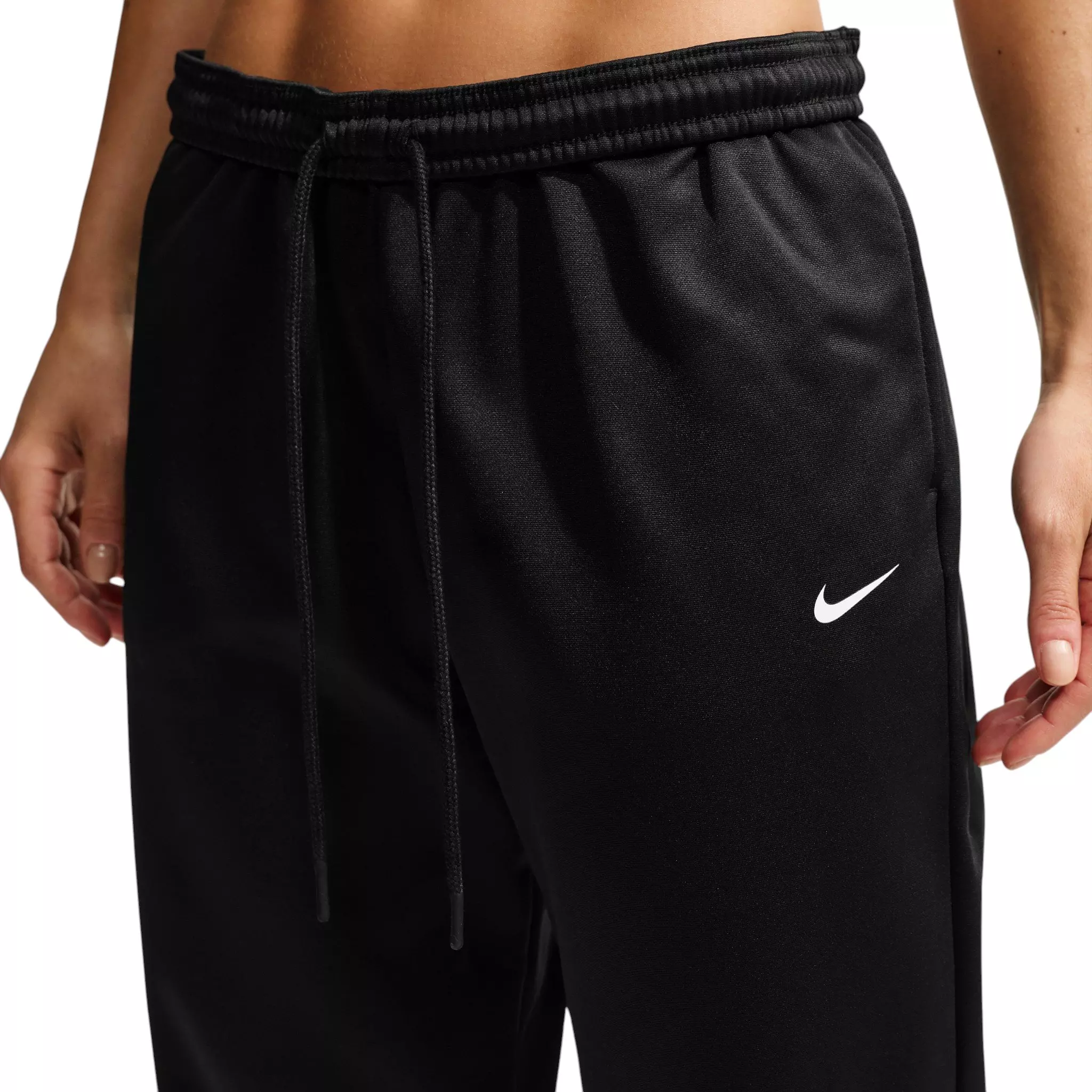 Nike Women's Studio Fleece Sport Dri-FIT Mid-Rise Pants - Black - BLACK