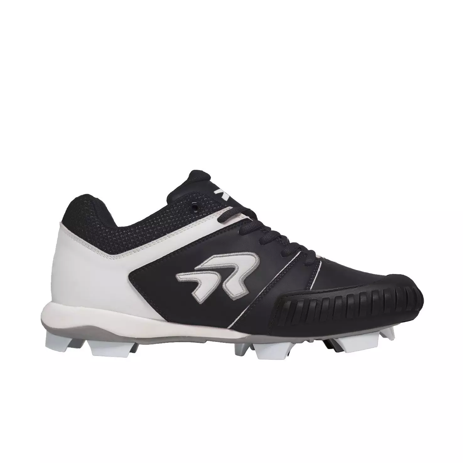 RIP-IT Ringor Flite "Black/White" Women's Wide Softball Cleat with Pitching Toe - BLACK/WHITE